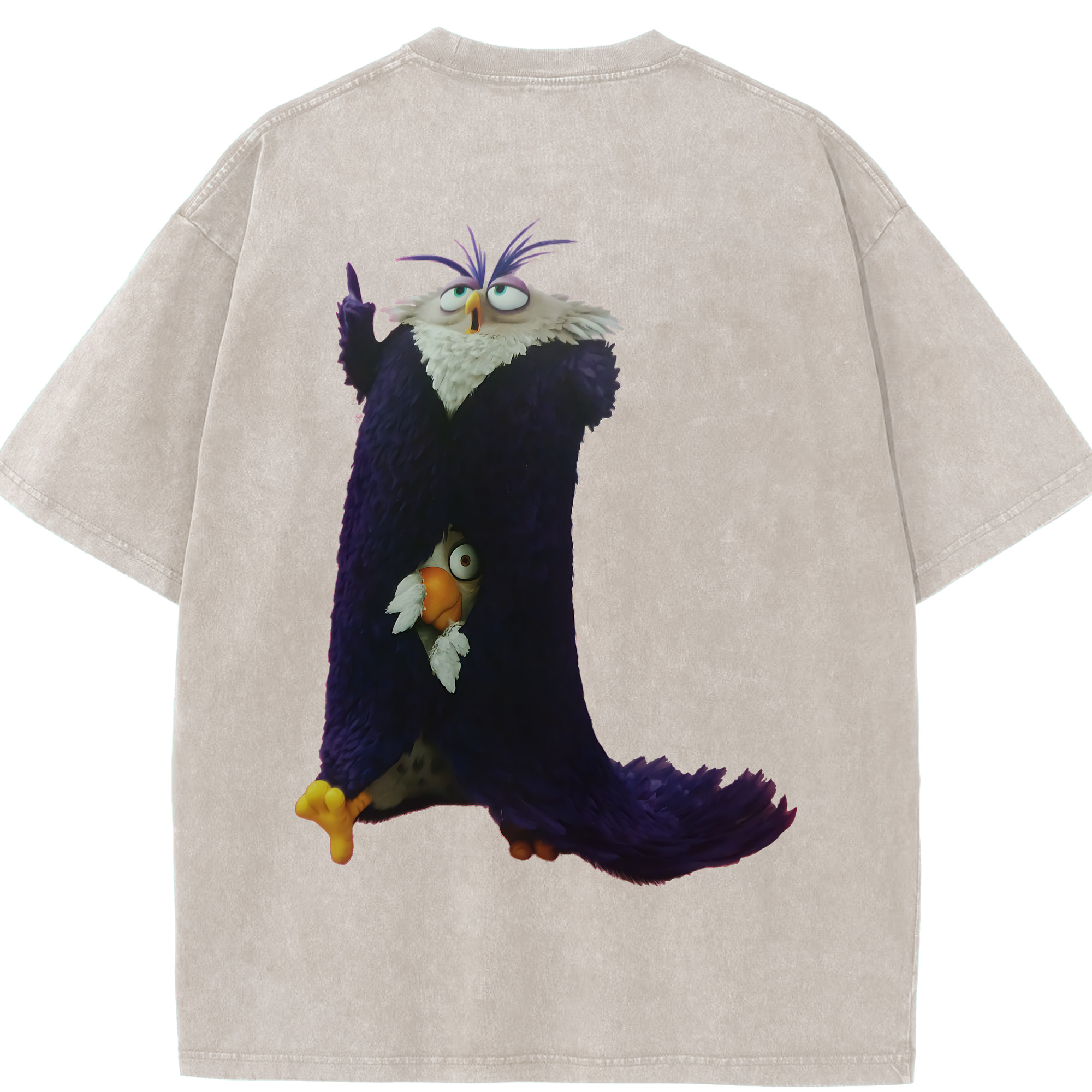 （画像用） Angry Birds アングリーバード 綿100% ヴィンテージ風 半袖Tシャツ（背面プリント）