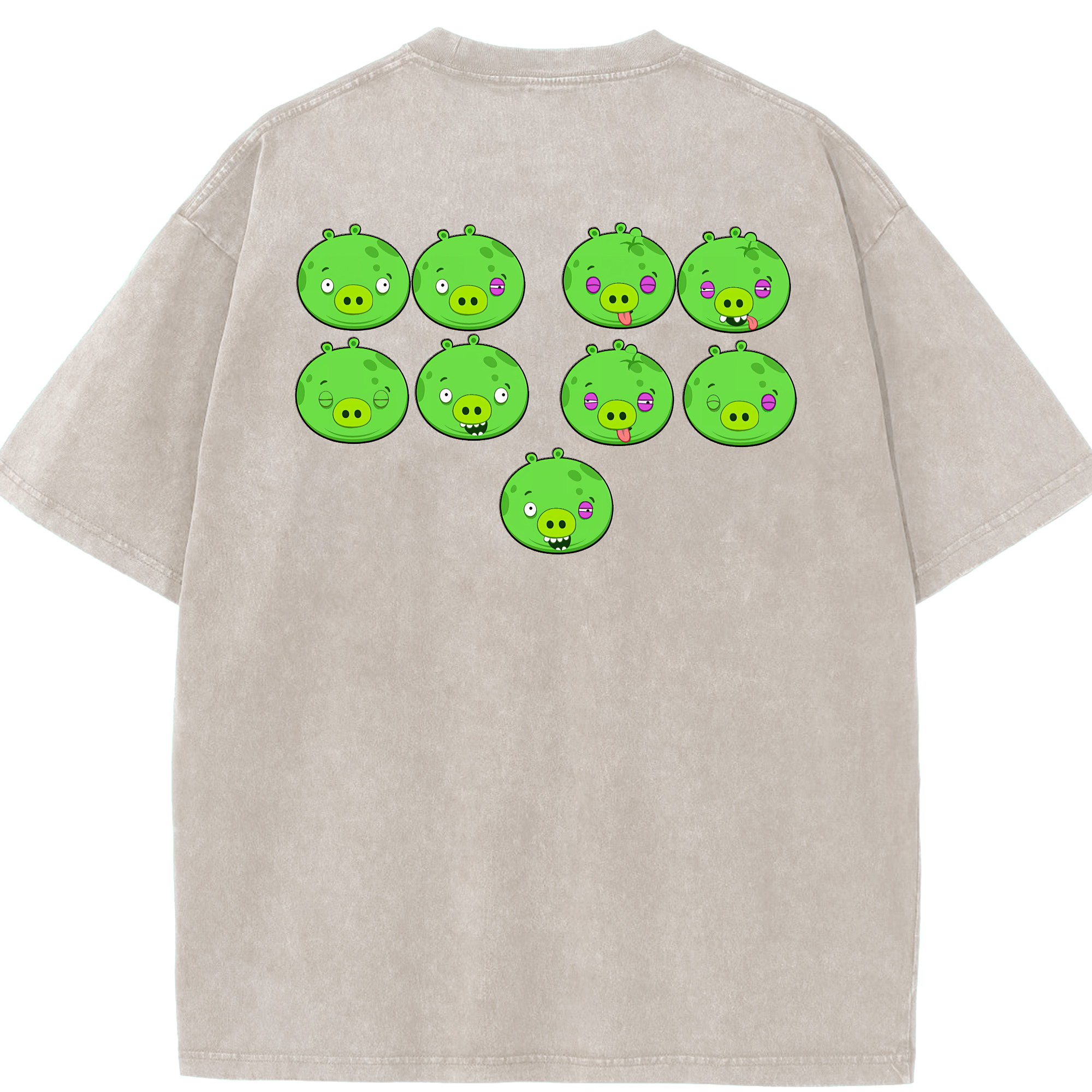 （画像用） Angry Birds アングリーバード 綿100% ヴィンテージ風 半袖Tシャツ（背面プリント）