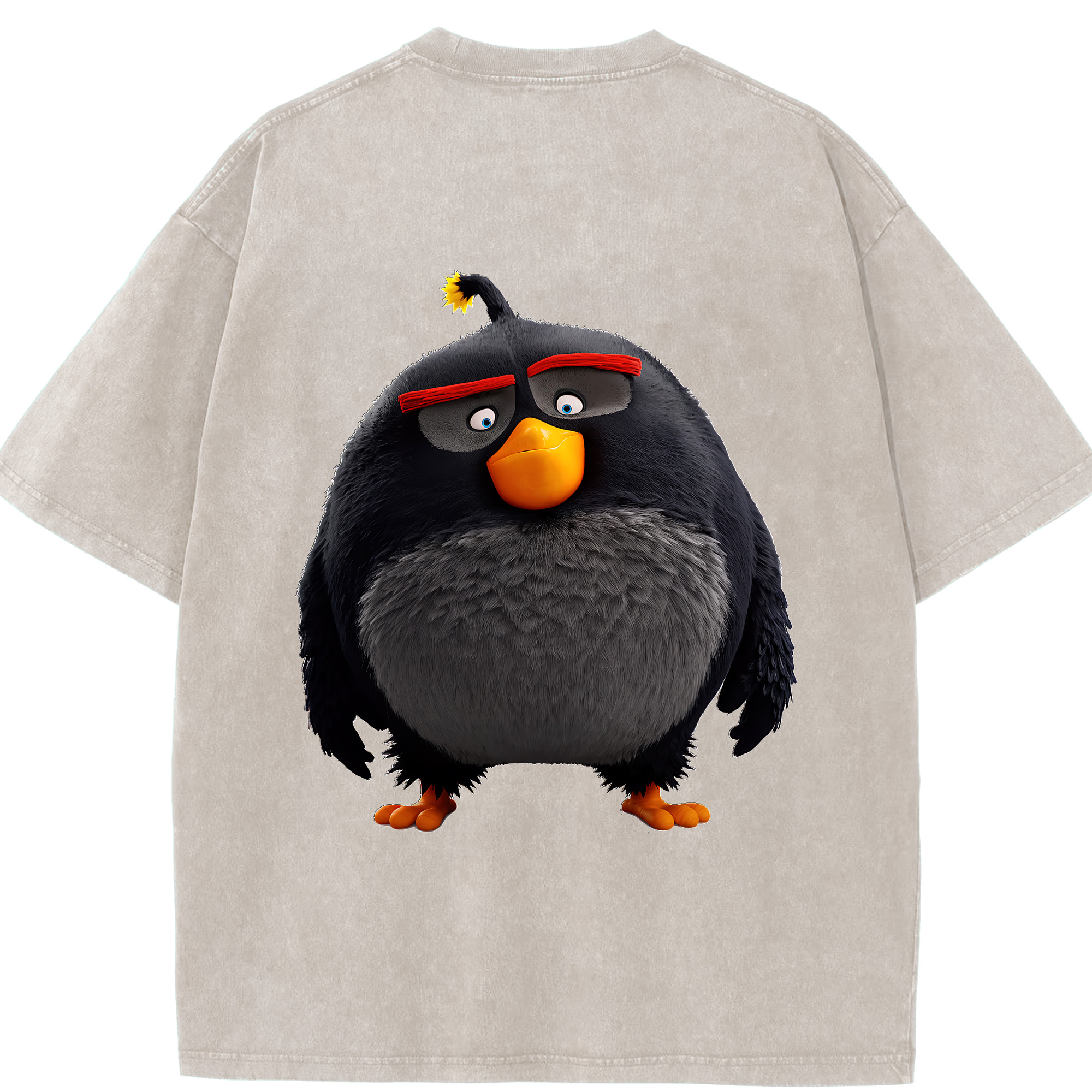 （画像用） Angry Birds アングリーバード 綿100% ヴィンテージ風 半袖Tシャツ（背面プリント）