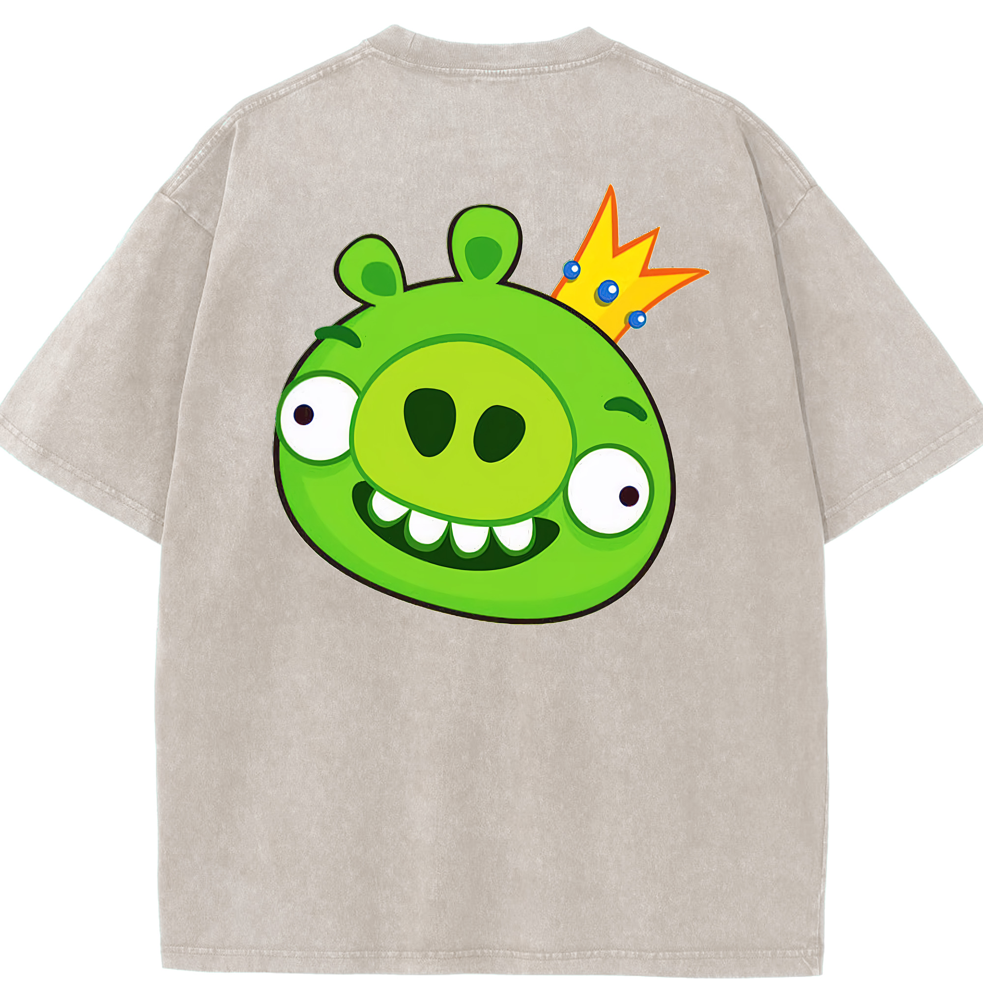 （画像用） Angry Birds アングリーバード 綿100% ヴィンテージ風 半袖Tシャツ（背面プリント）