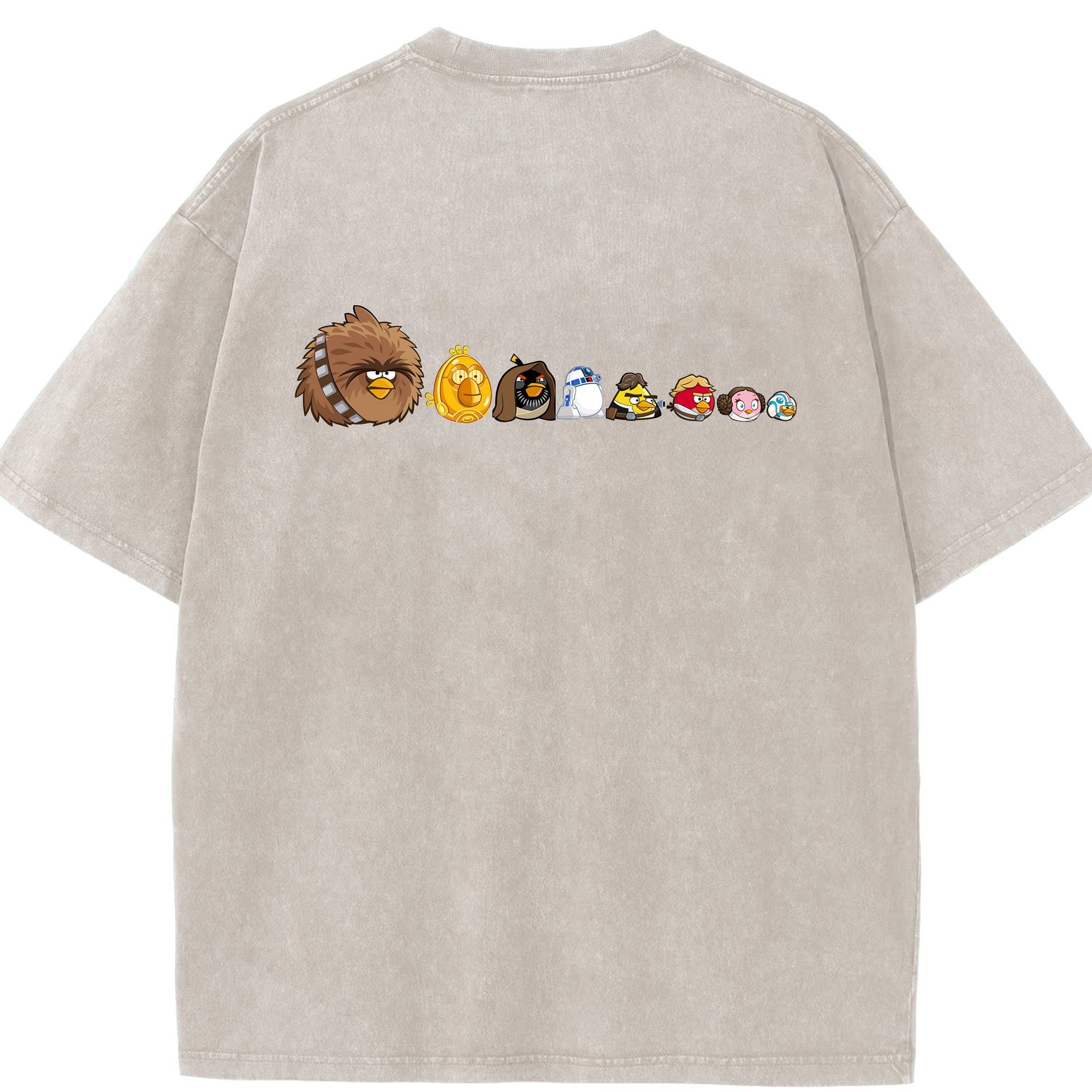 （画像用） Angry Birds アングリーバード 綿100% ヴィンテージ風 半袖Tシャツ（背面プリント）