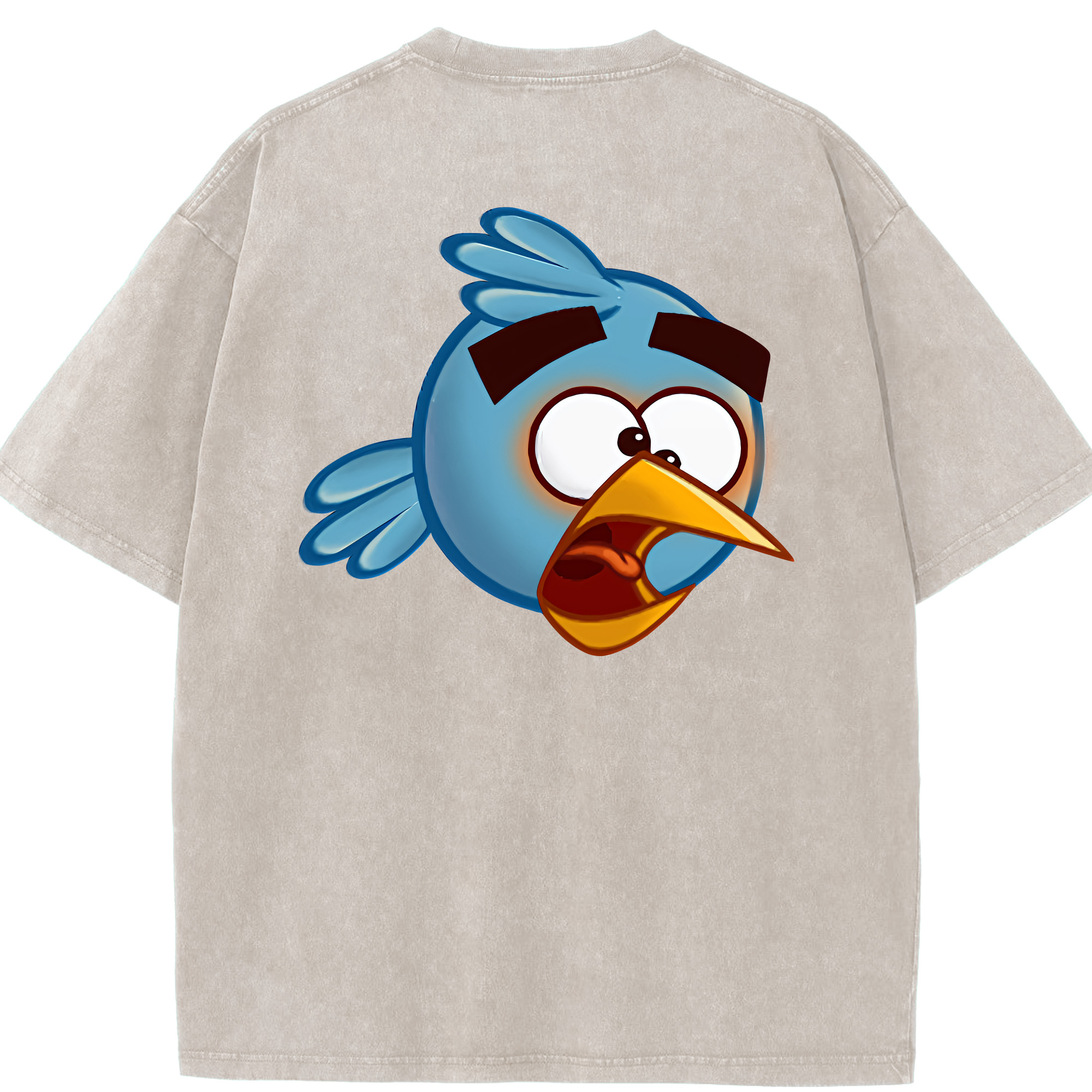 （画像用） Angry Birds アングリーバード 綿100% ヴィンテージ風 半袖Tシャツ（背面プリント）
