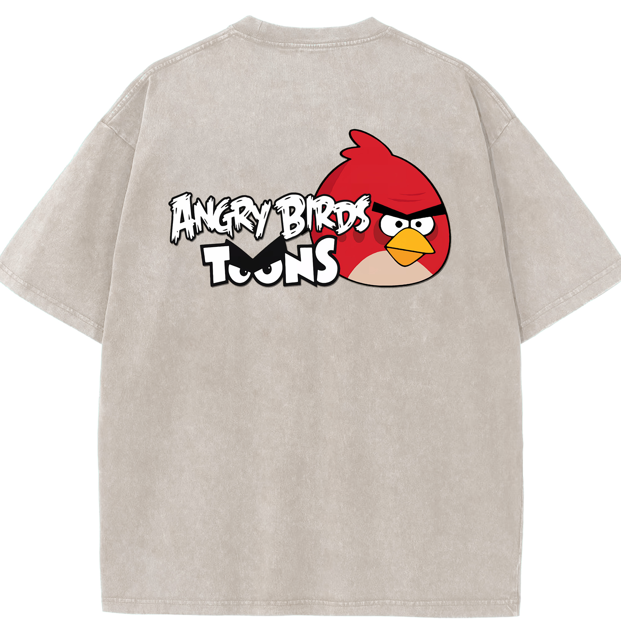 （画像用） Angry Birds アングリーバード 綿100% ヴィンテージ風 半袖Tシャツ（背面プリント）