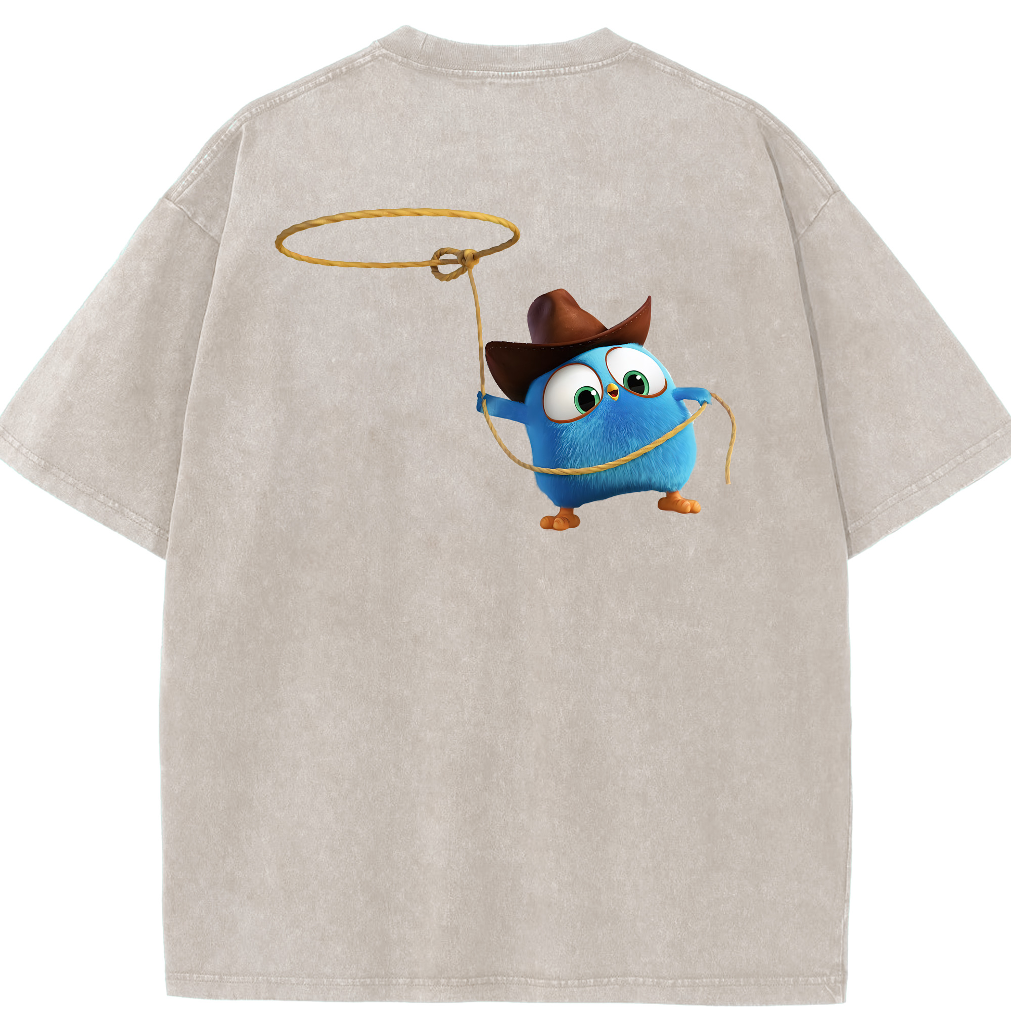 （画像用） Angry Birds アングリーバード 綿100% ヴィンテージ風 半袖Tシャツ（背面プリント）