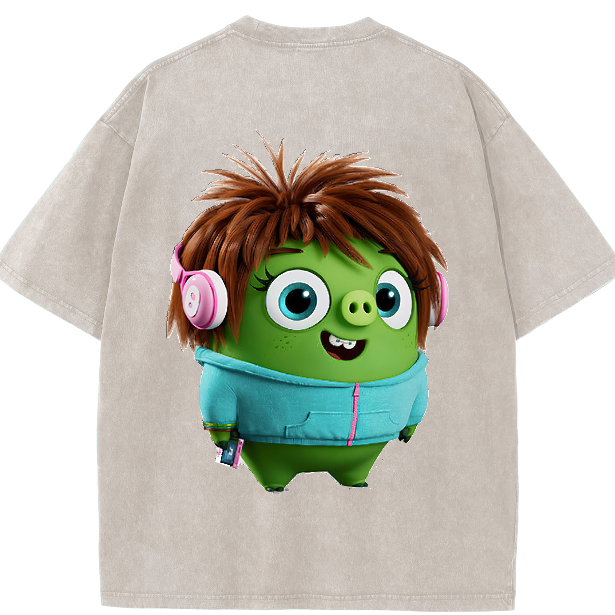 （画像用） Angry Birds アングリーバード 綿100% ヴィンテージ風 半袖Tシャツ（背面プリント）