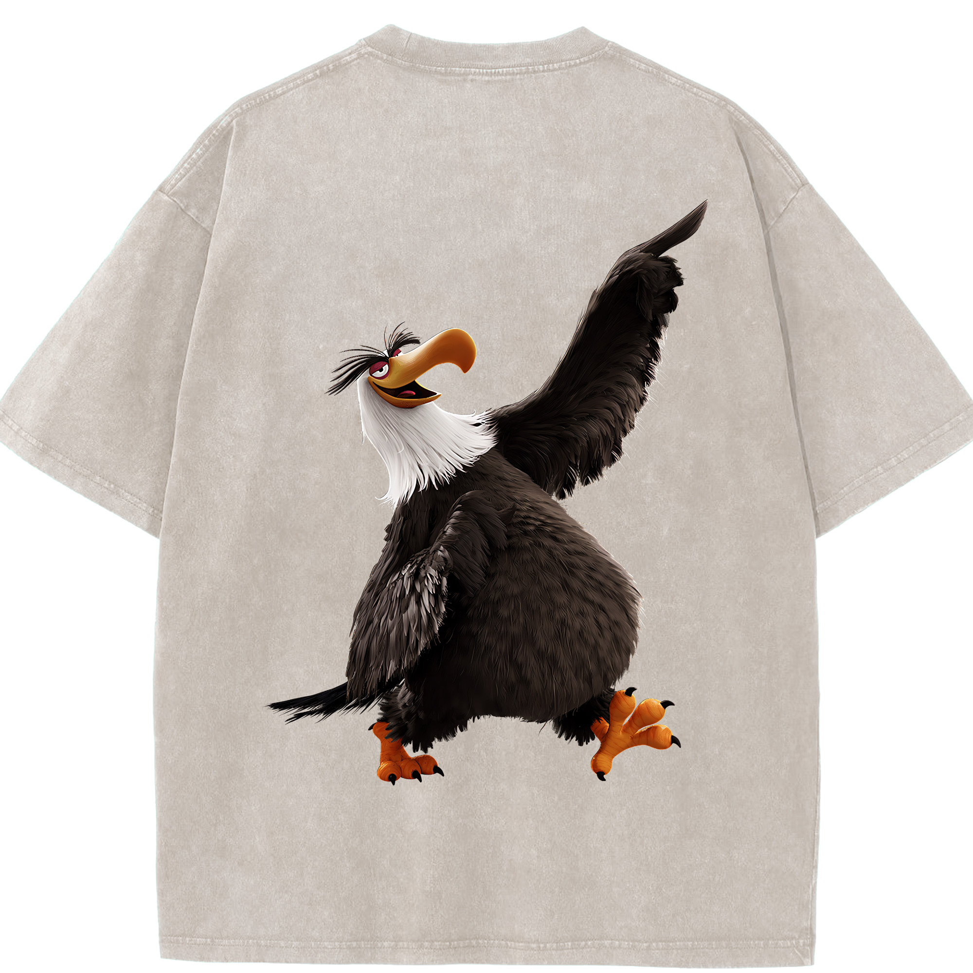（画像用） Angry Birds アングリーバード 綿100% ヴィンテージ風 半袖Tシャツ（背面プリント）