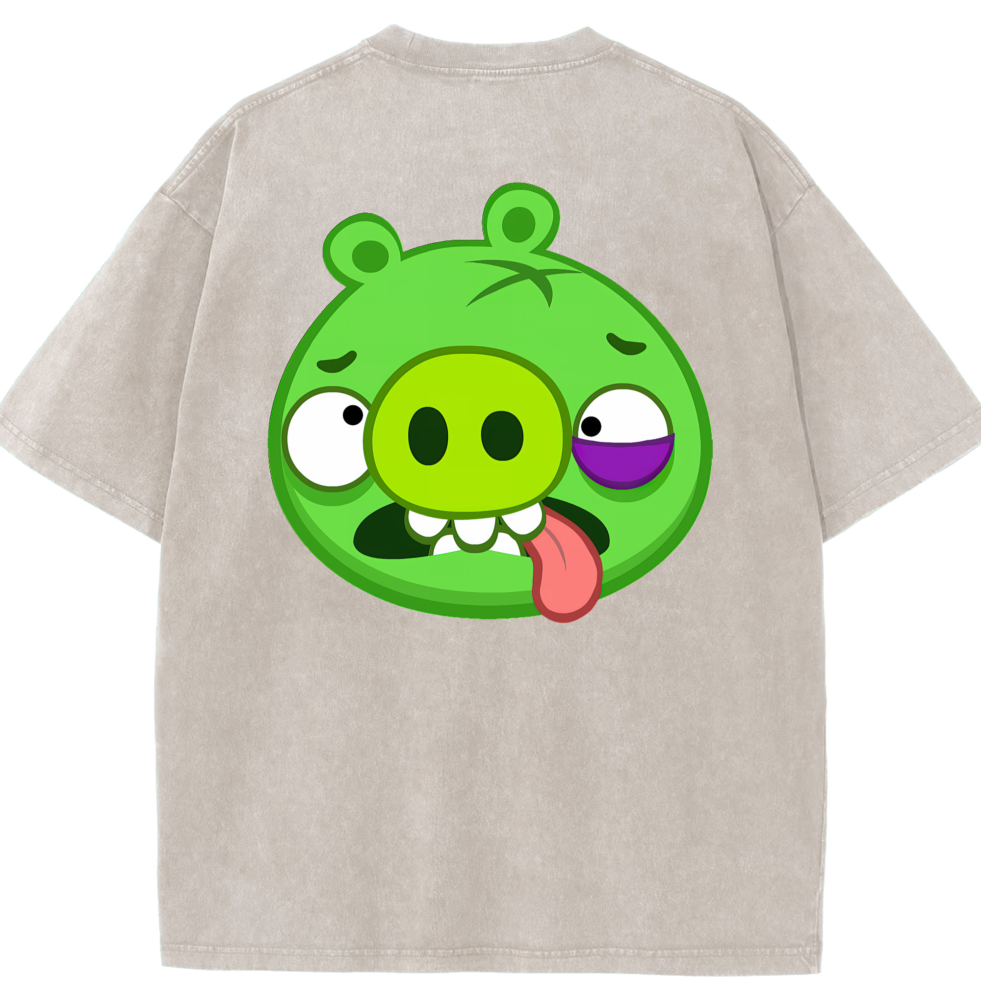 （画像用） Angry Birds アングリーバード 綿100% ヴィンテージ風 半袖Tシャツ（背面プリント）