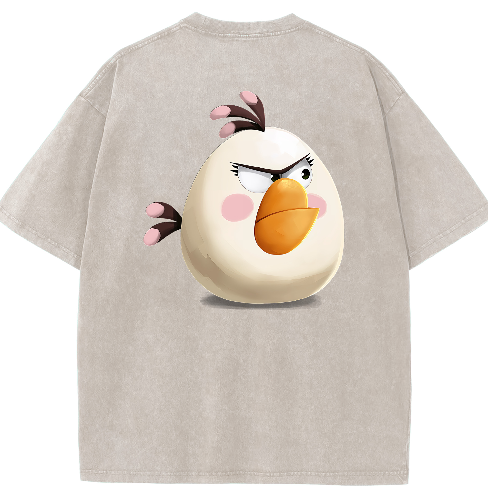（画像用） Angry Birds アングリーバード 綿100% ヴィンテージ風 半袖Tシャツ（背面プリント）