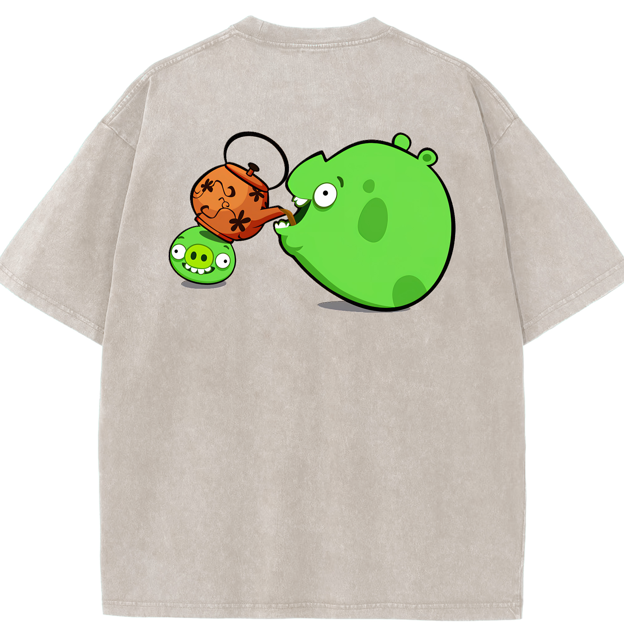 （画像用） Angry Birds アングリーバード 綿100% ヴィンテージ風 半袖Tシャツ（背面プリント）