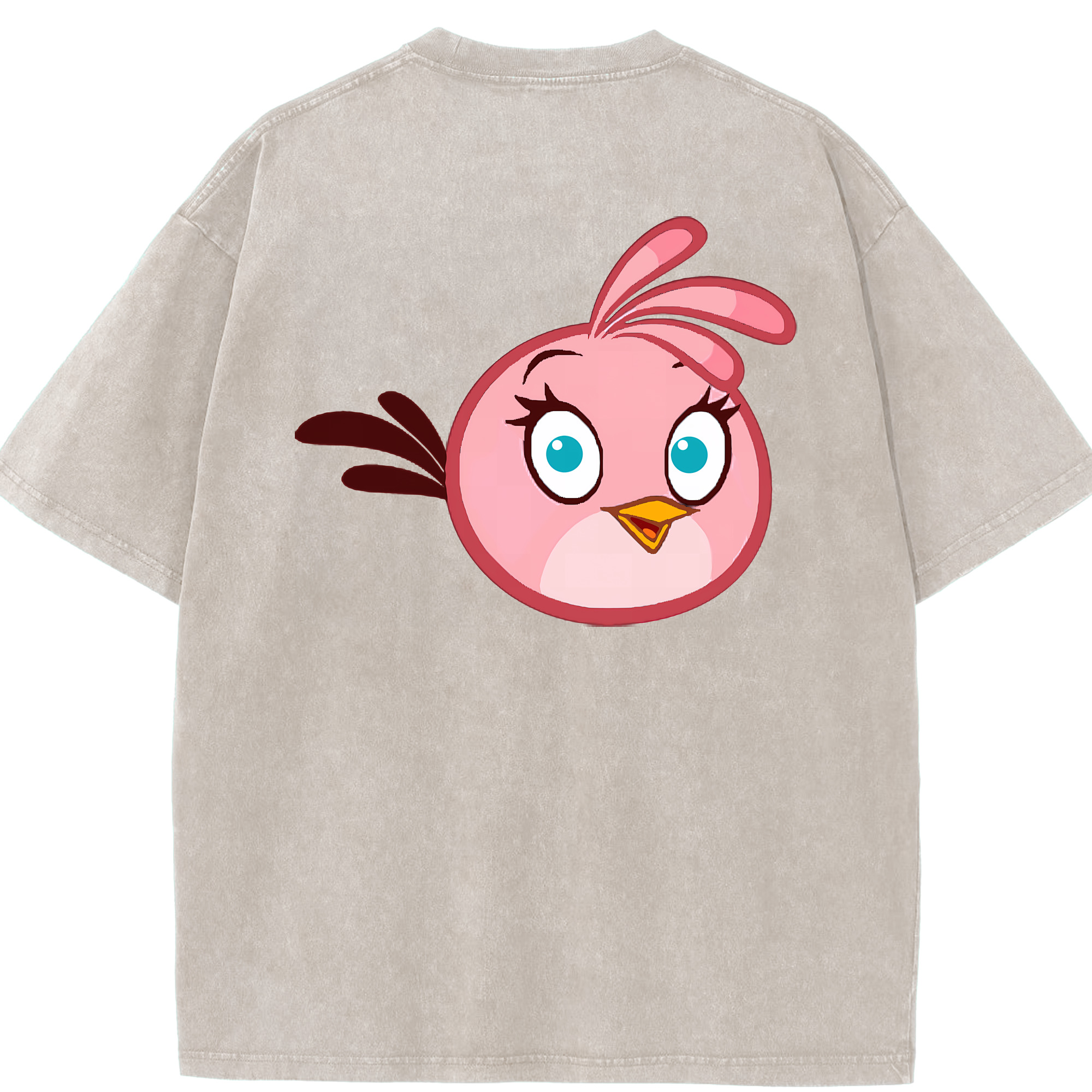 （画像用） Angry Birds アングリーバード 綿100% ヴィンテージ風 半袖Tシャツ（背面プリント）