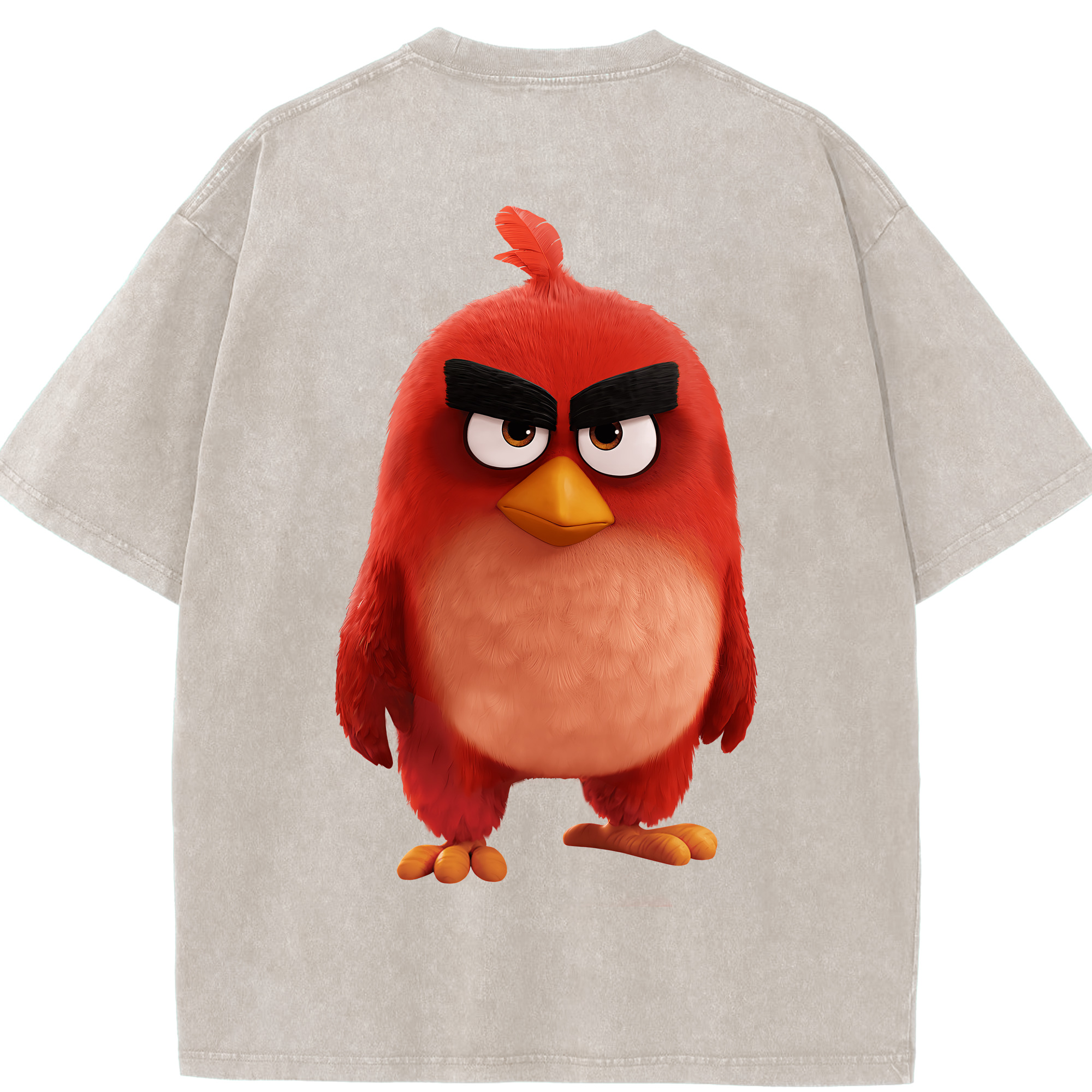 （画像用） Angry Birds アングリーバード 綿100% ヴィンテージ風 半袖Tシャツ（背面プリント）
