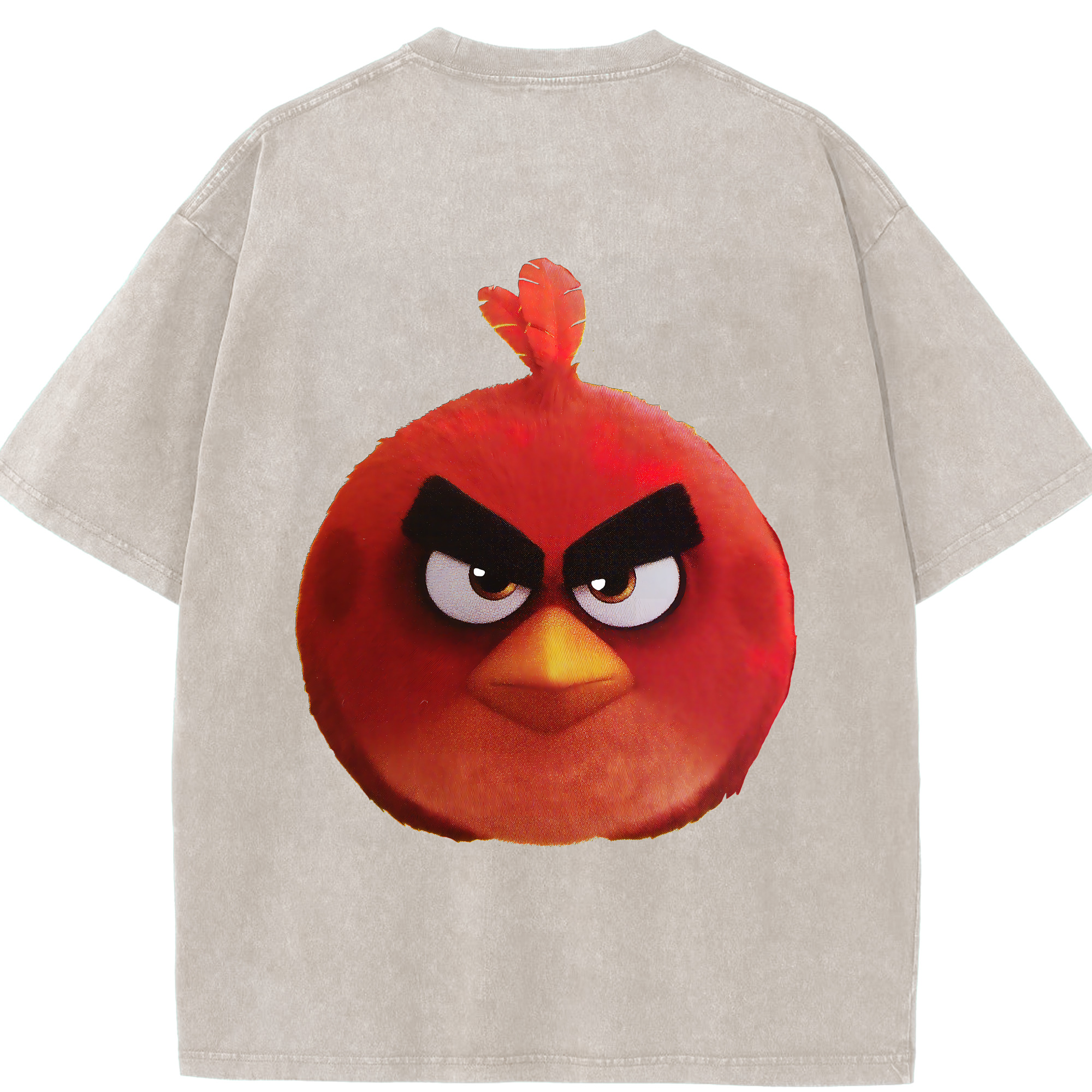 （画像用） Angry Birds アングリーバード 綿100% ヴィンテージ風 半袖Tシャツ（背面プリント）