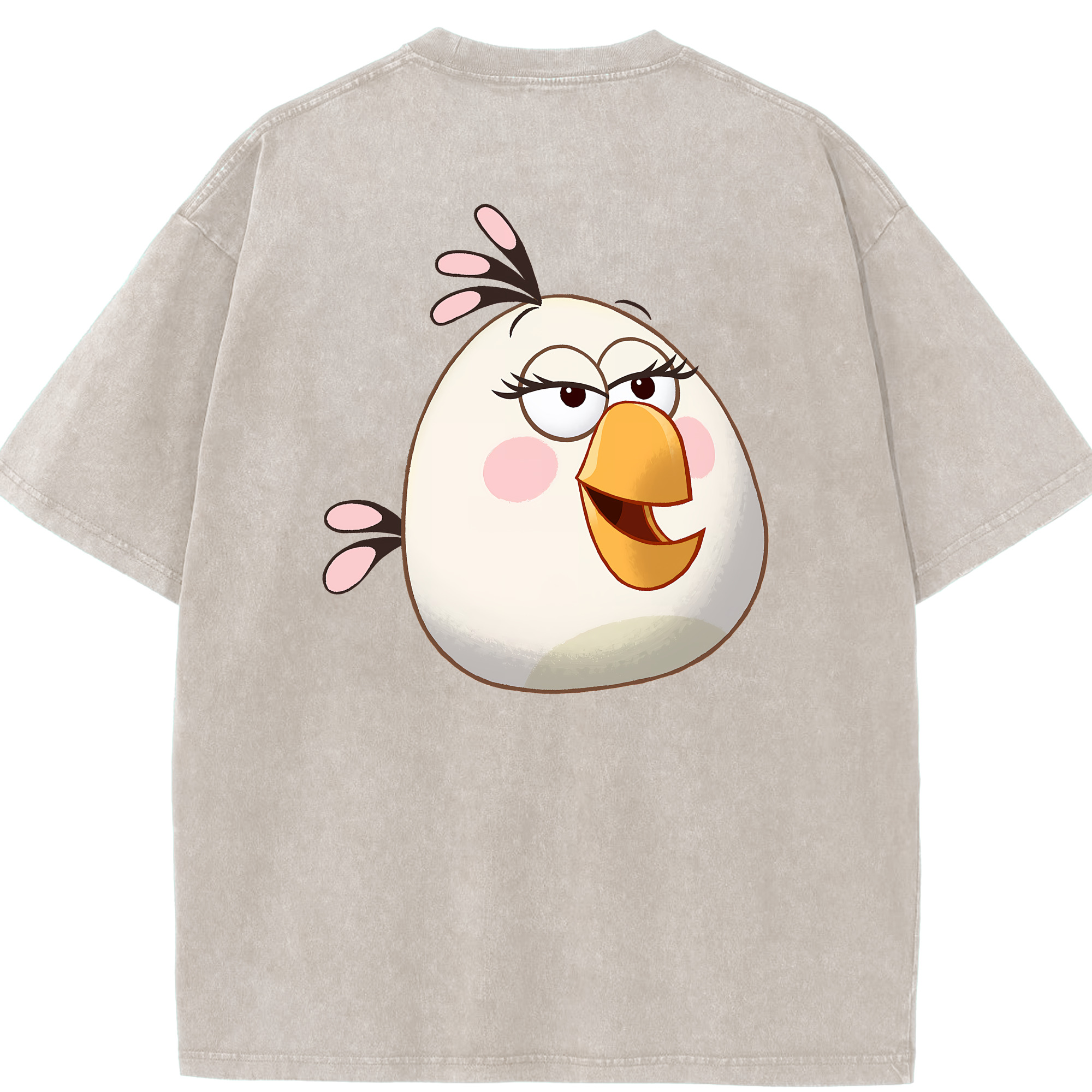 （画像用） Angry Birds アングリーバード 綿100% ヴィンテージ風 半袖Tシャツ（背面プリント）