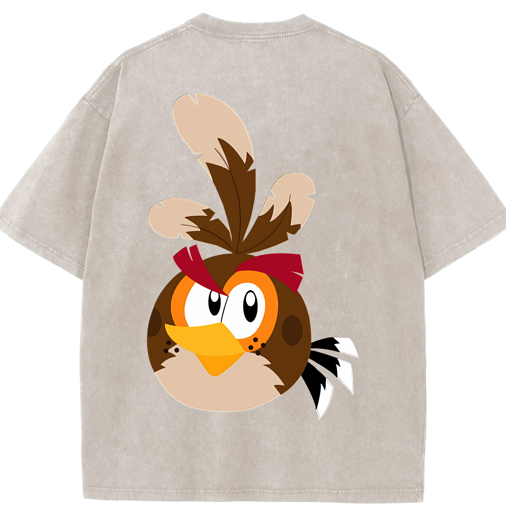 （画像用） Angry Birds アングリーバード 綿100% ヴィンテージ風 半袖Tシャツ（背面プリント）