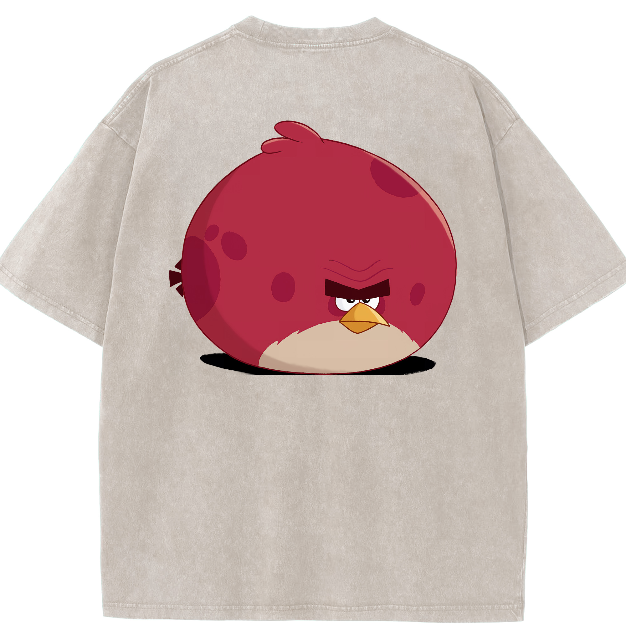 （画像用） Angry Birds アングリーバード 綿100% ヴィンテージ風 半袖Tシャツ（背面プリント）