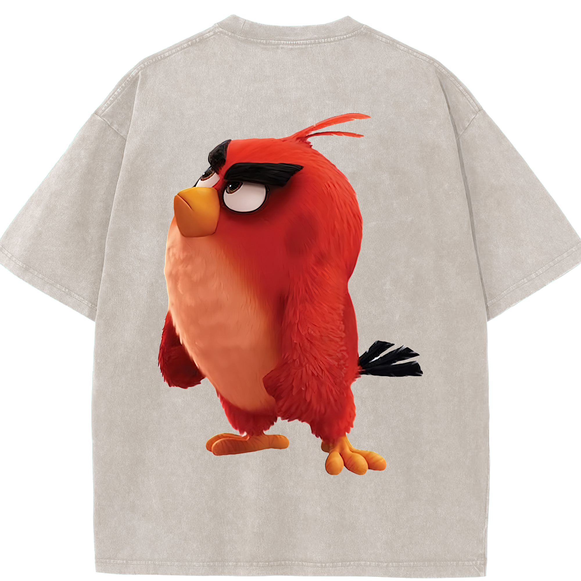 （画像用） Angry Birds アングリーバード 綿100% ヴィンテージ風 半袖Tシャツ（背面プリント）
