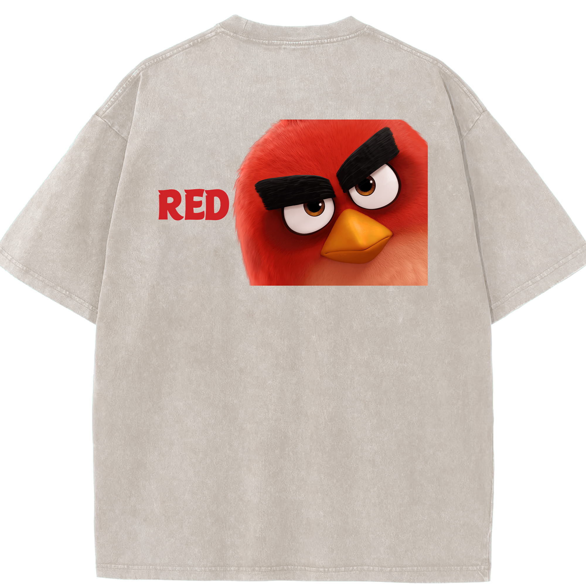（画像用） Angry Birds アングリーバード 綿100% ヴィンテージ風 半袖Tシャツ（背面プリント）