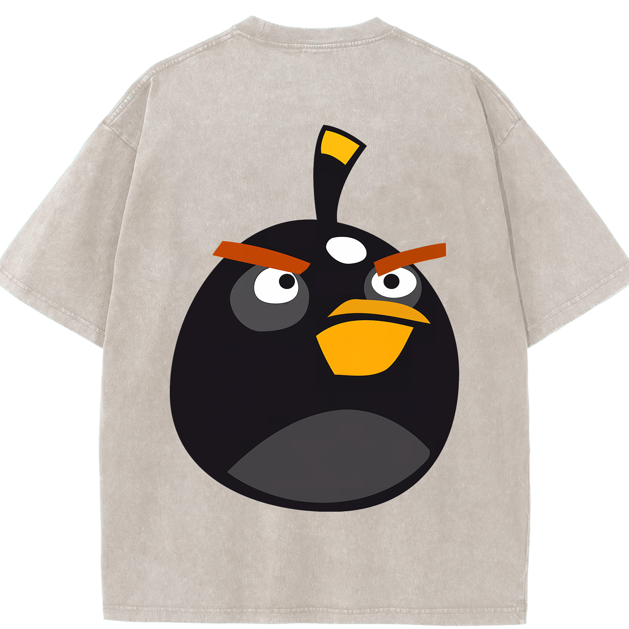 （画像用） Angry Birds アングリーバード 綿100% ヴィンテージ風 半袖Tシャツ（背面プリント）