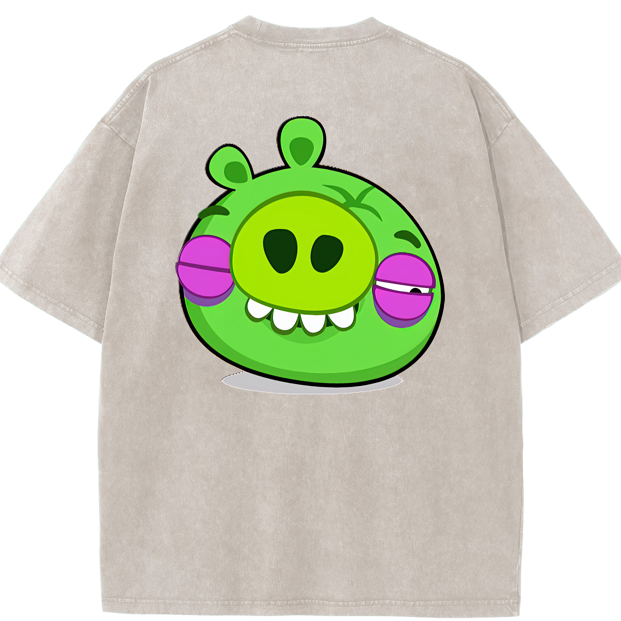 （画像用） Angry Birds アングリーバード 綿100% ヴィンテージ風 半袖Tシャツ（背面プリント）
