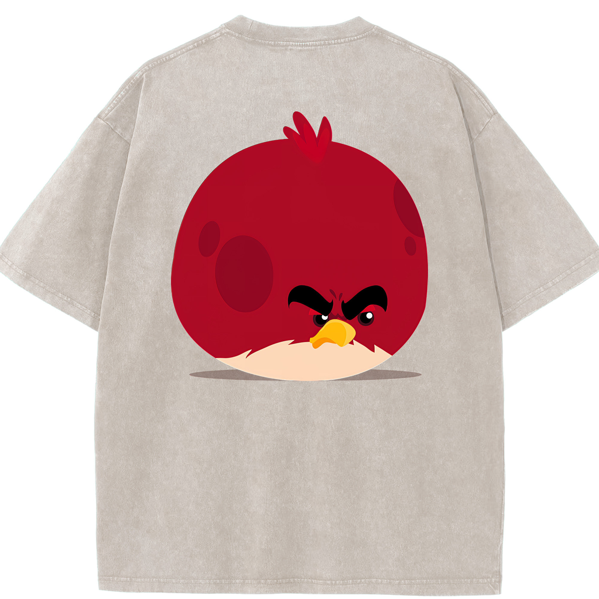 （画像用） Angry Birds アングリーバード 綿100% ヴィンテージ風 半袖Tシャツ（背面プリント）
