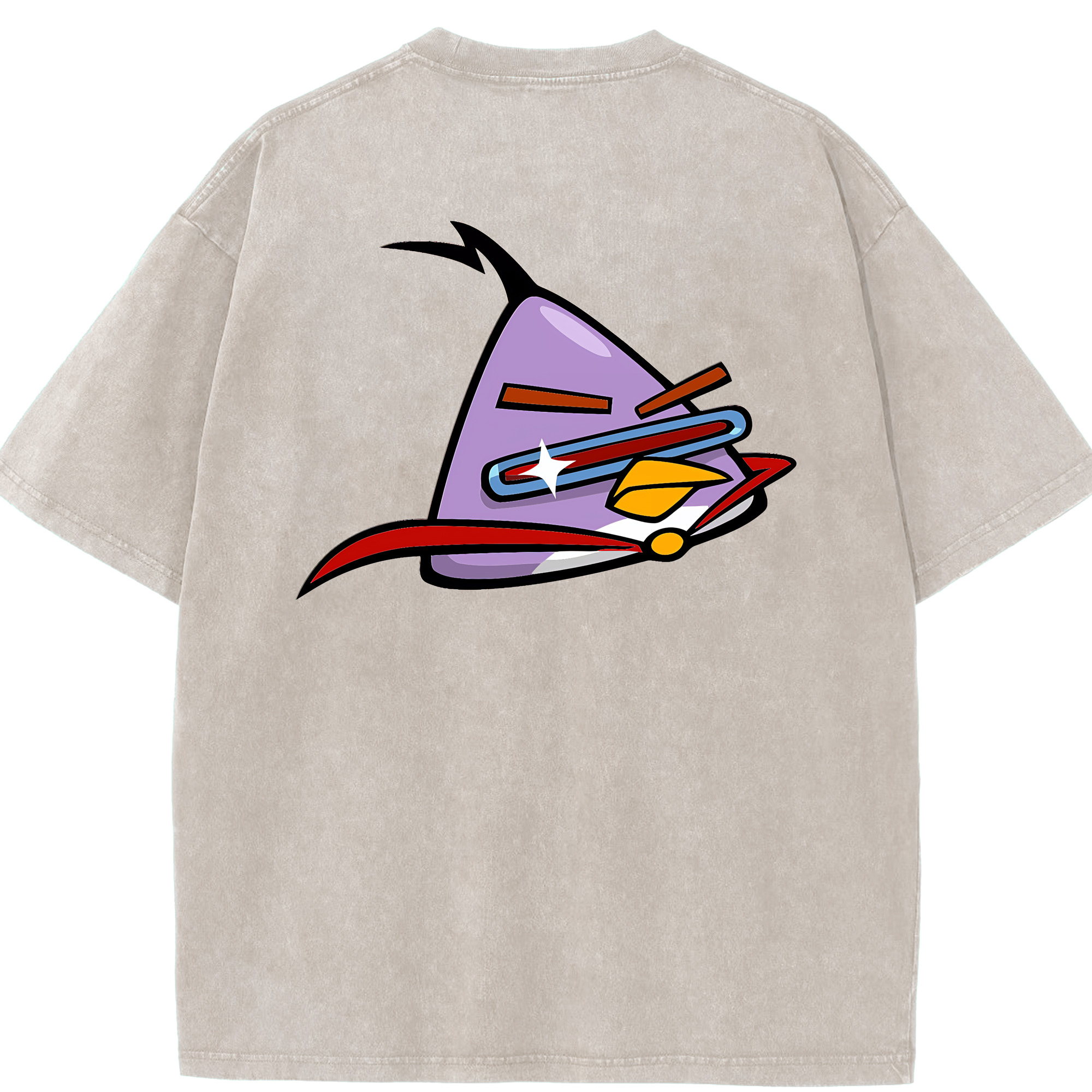 （画像用） Angry Birds アングリーバード 綿100% ヴィンテージ風 半袖Tシャツ（背面プリント）