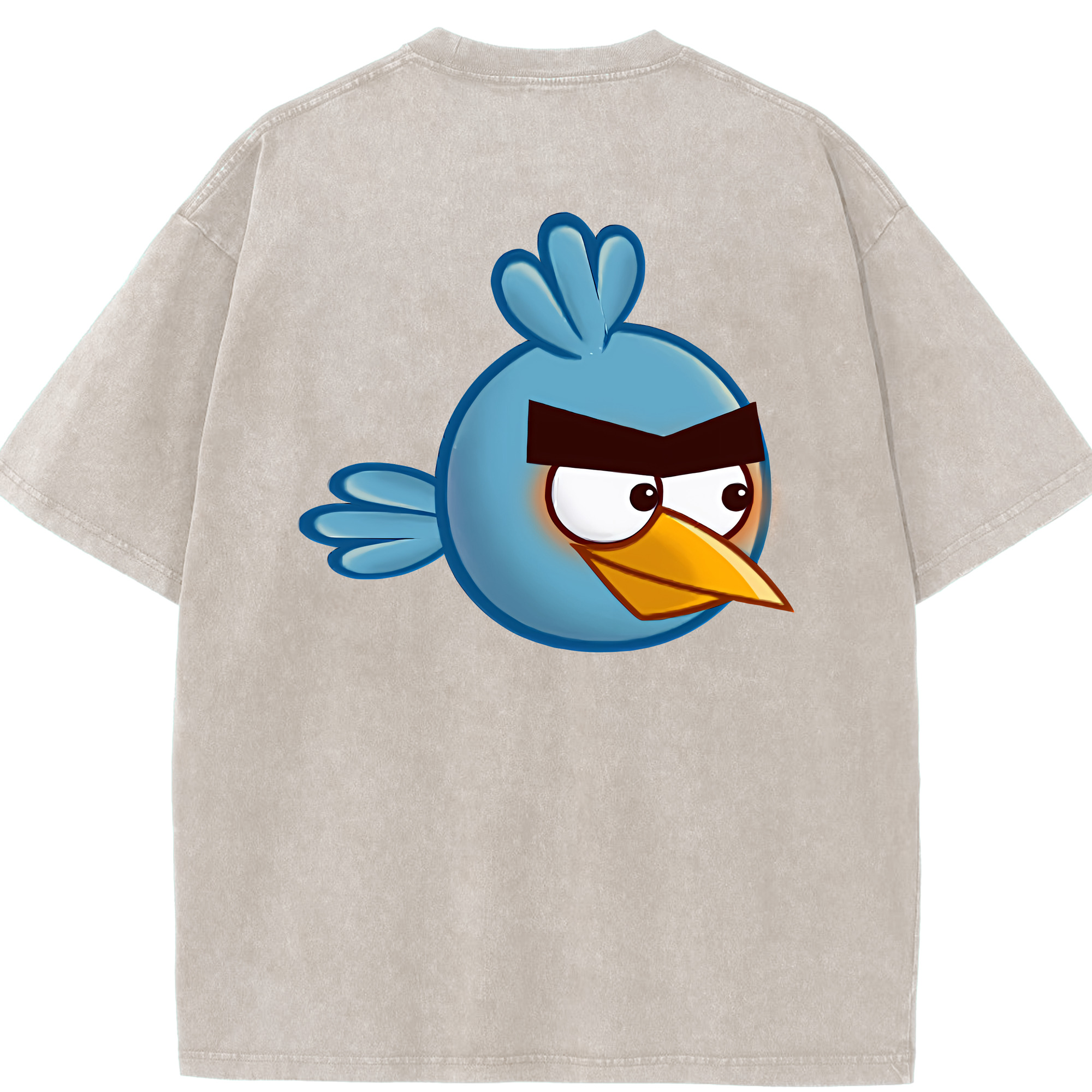 （画像用） Angry Birds アングリーバード 綿100% ヴィンテージ風 半袖Tシャツ（背面プリント）
