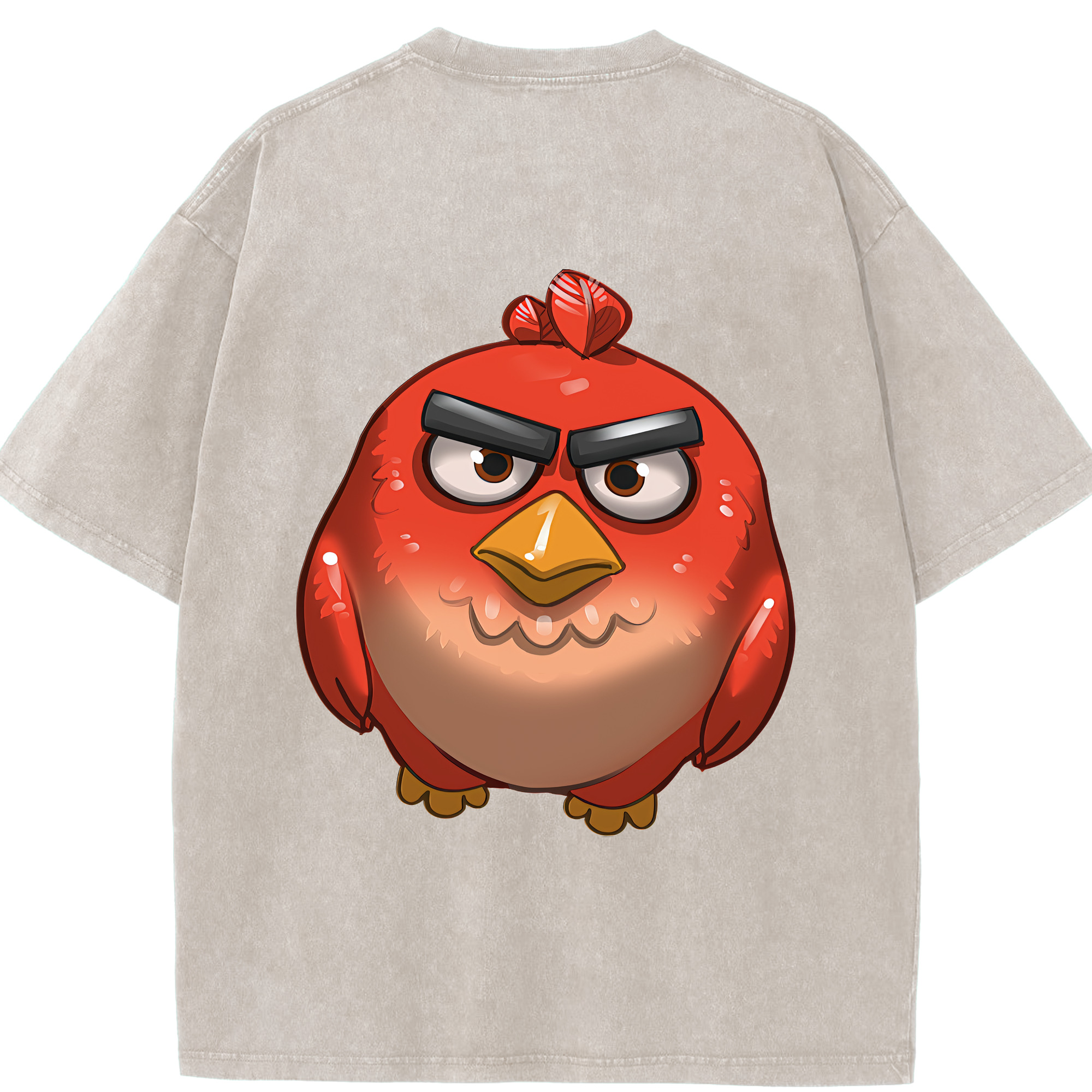 （画像用） Angry Birds アングリーバード 綿100% ヴィンテージ風 半袖Tシャツ（背面プリント）