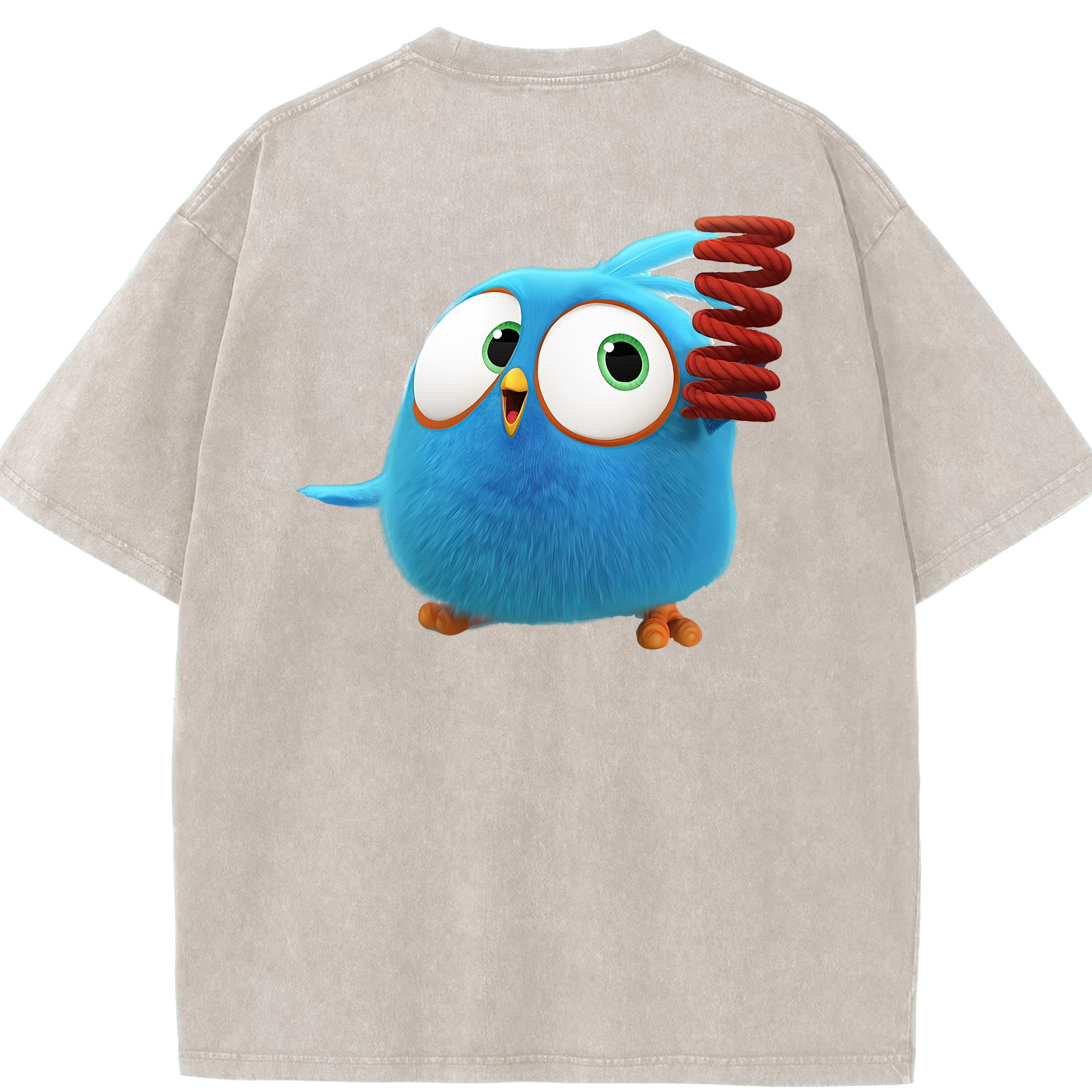 （画像用） Angry Birds アングリーバード 綿100% ヴィンテージ風 半袖Tシャツ（背面プリント）