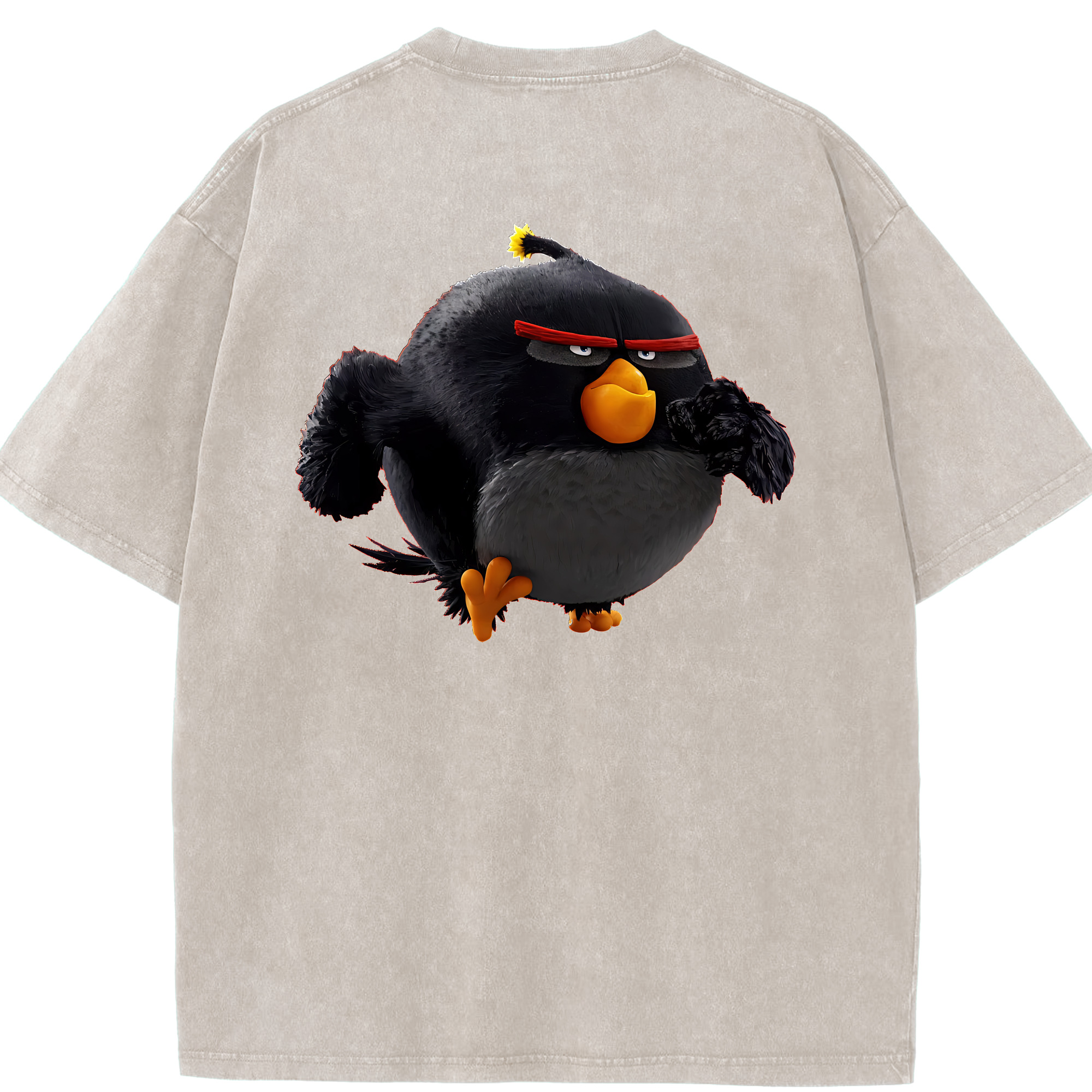 （画像用） Angry Birds アングリーバード 綿100% ヴィンテージ風 半袖Tシャツ（背面プリント）