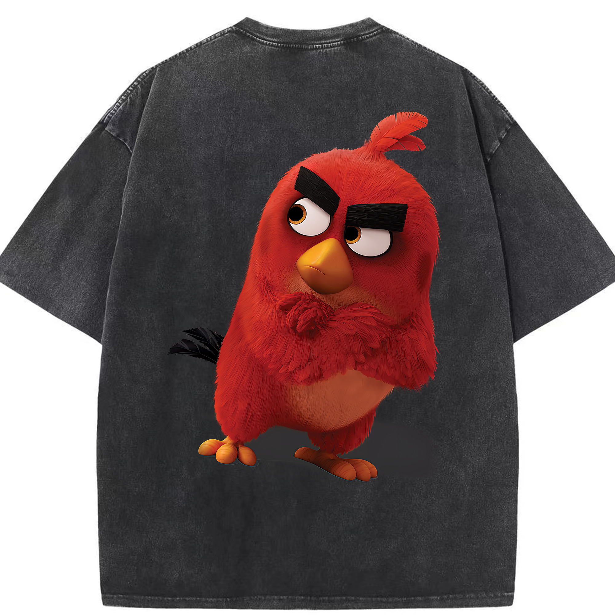 （画像用） Angry Birds アングリーバード 綿100% ヴィンテージ風 半袖Tシャツ（背面プリント）