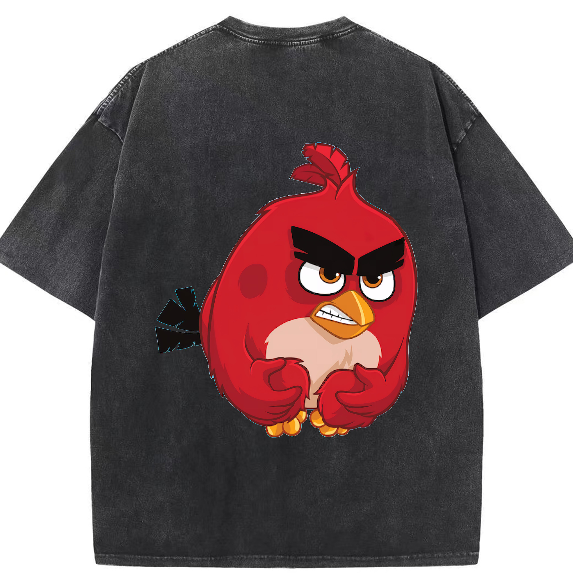 （画像用） Angry Birds アングリーバード 綿100% ヴィンテージ風 半袖Tシャツ（背面プリント）