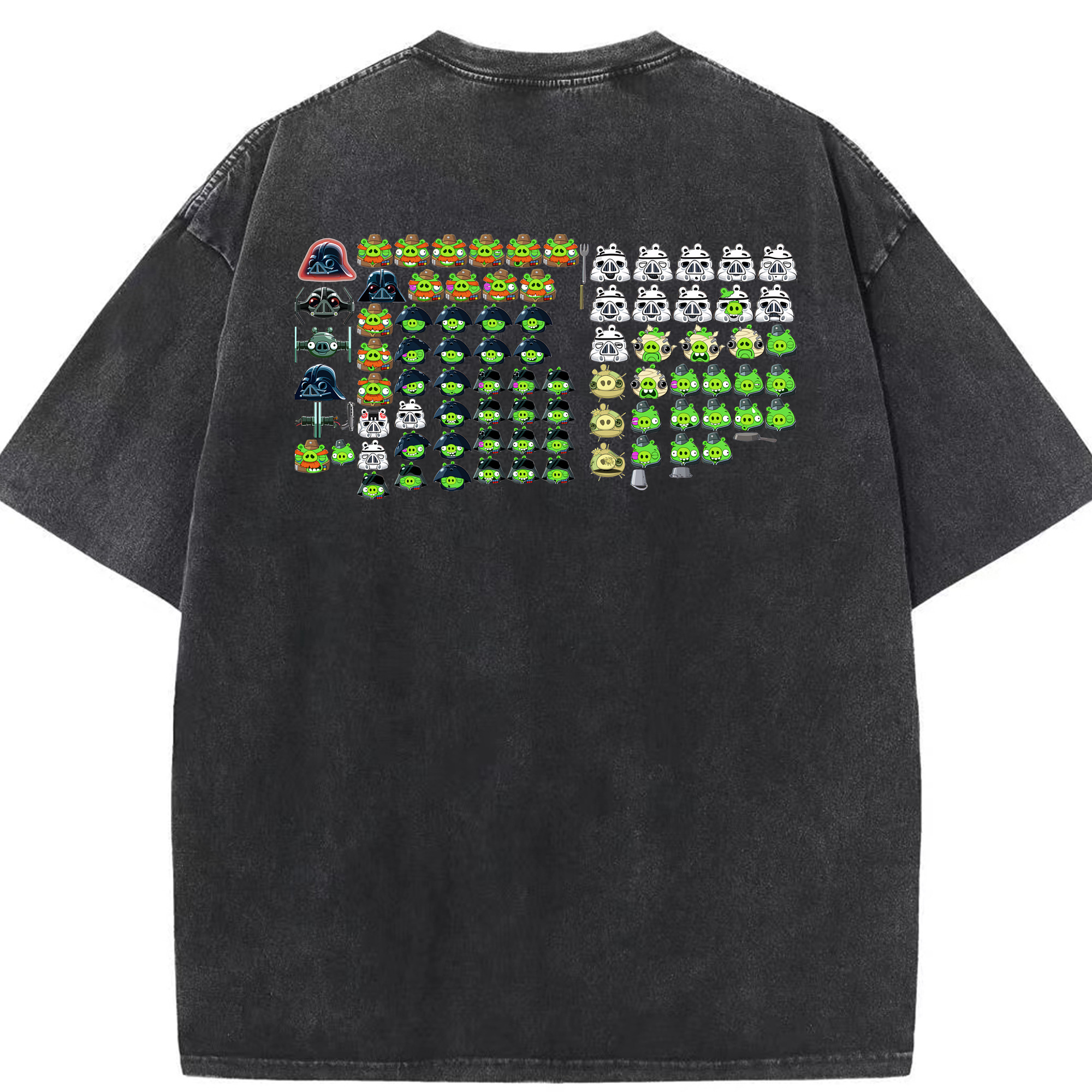 （画像用） Angry Birds アングリーバード 綿100% ヴィンテージ風 半袖Tシャツ（背面プリント）