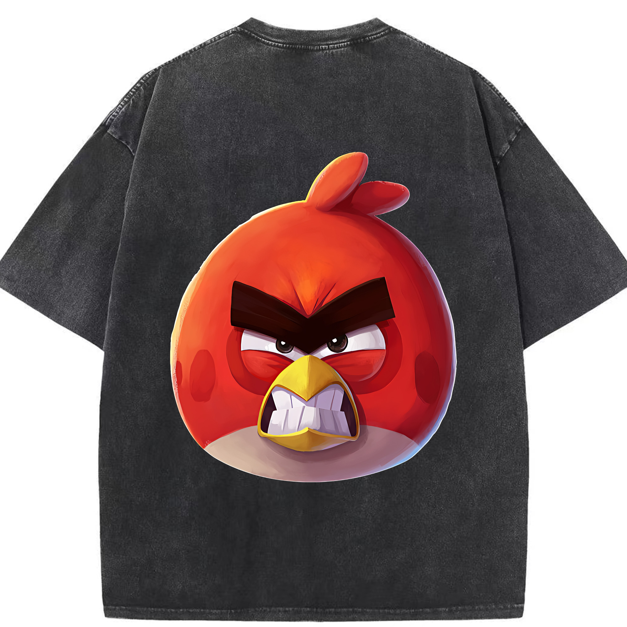 （画像用） Angry Birds アングリーバード 綿100% ヴィンテージ風 半袖Tシャツ（背面プリント）