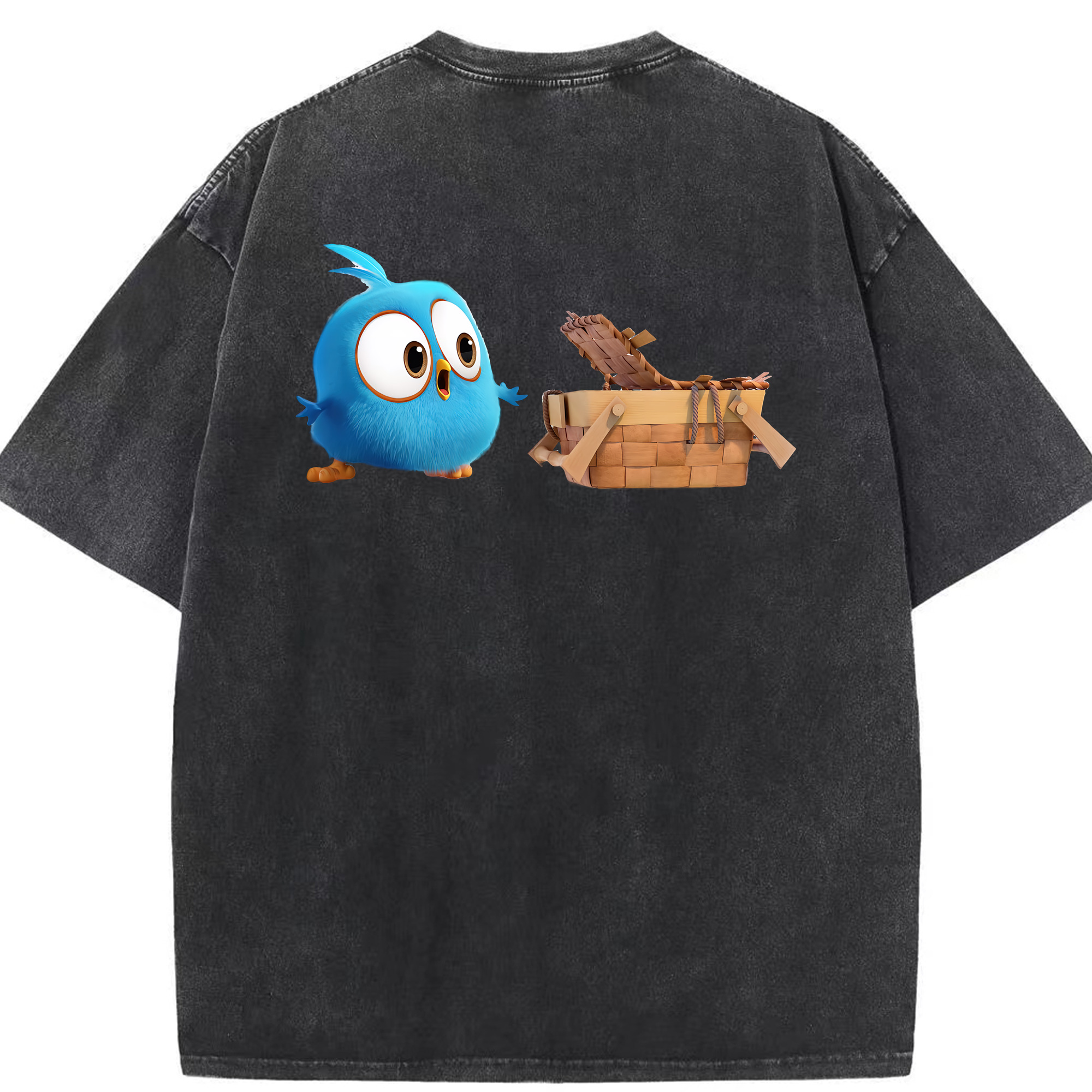 （画像用） Angry Birds アングリーバード 綿100% ヴィンテージ風 半袖Tシャツ（背面プリント）