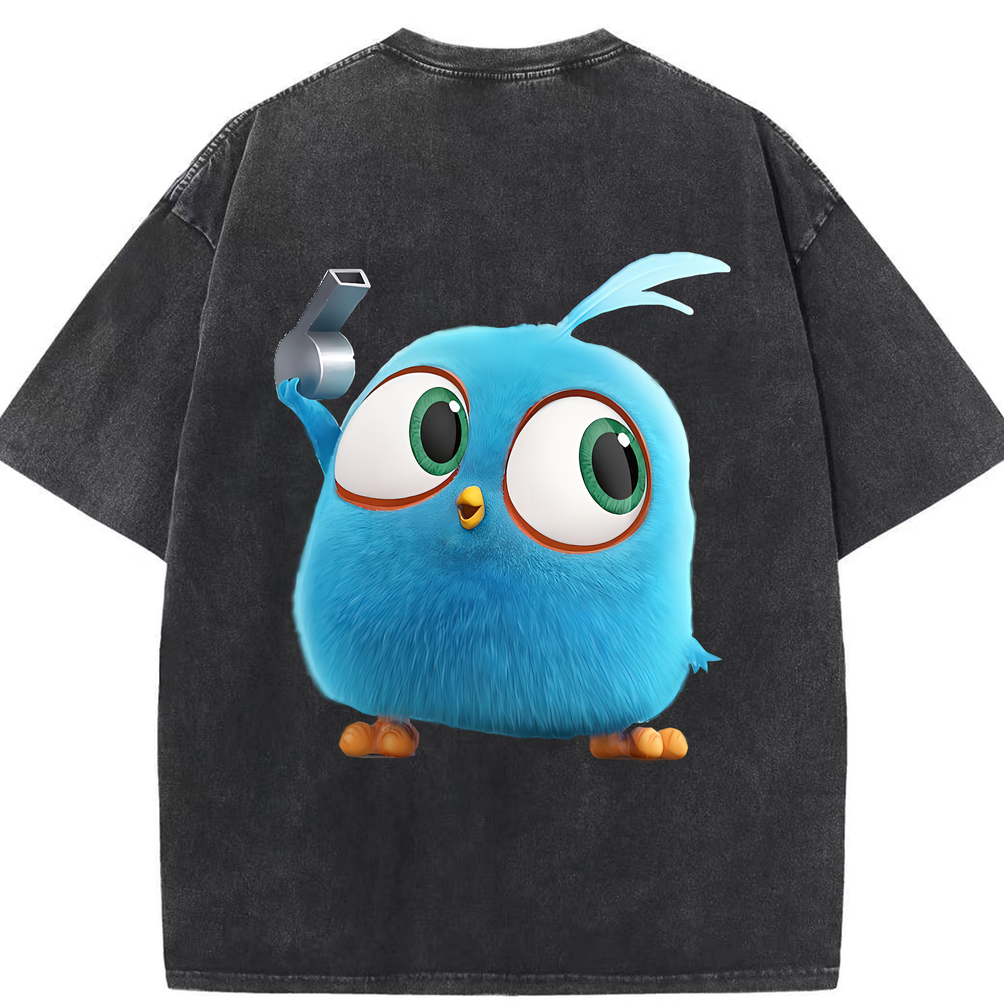 （画像用） Angry Birds アングリーバード 綿100% ヴィンテージ風 半袖Tシャツ（背面プリント）