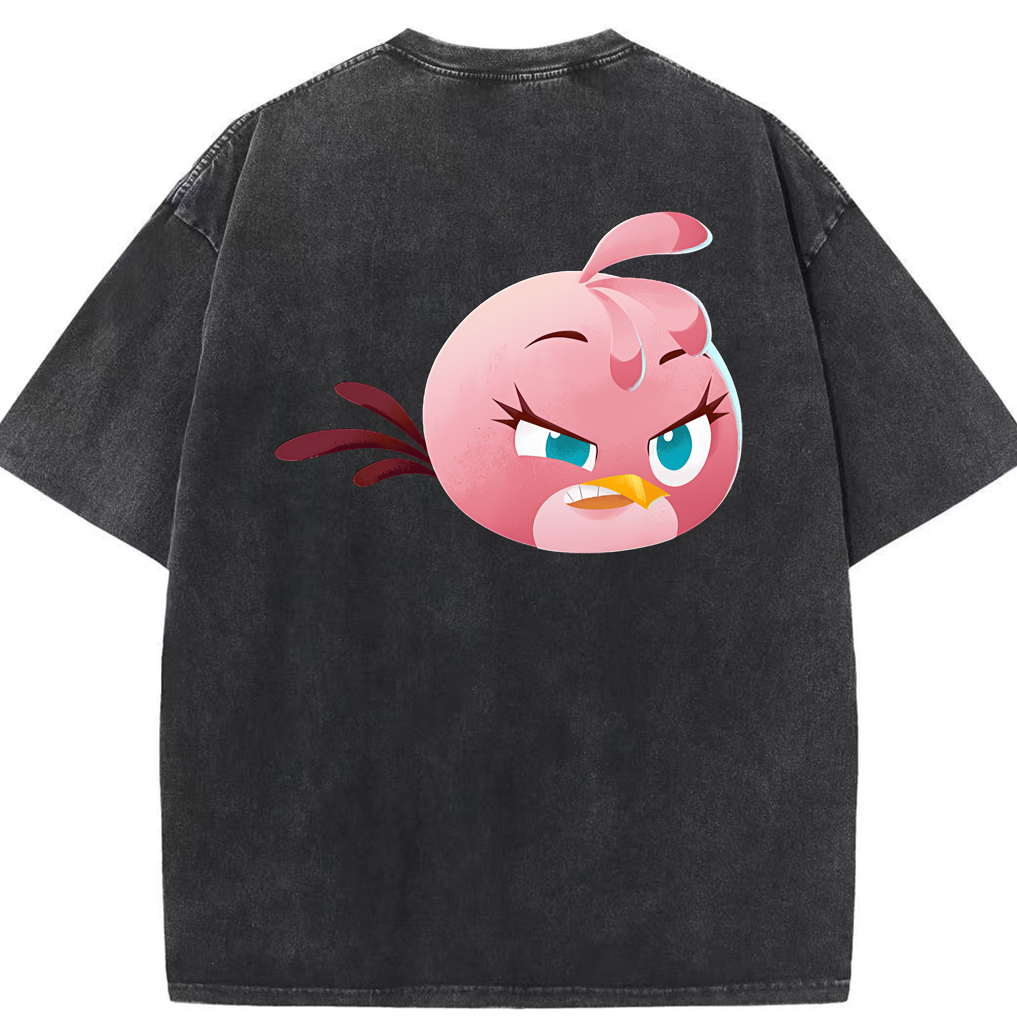 （画像用） Angry Birds アングリーバード 綿100% ヴィンテージ風 半袖Tシャツ（背面プリント）