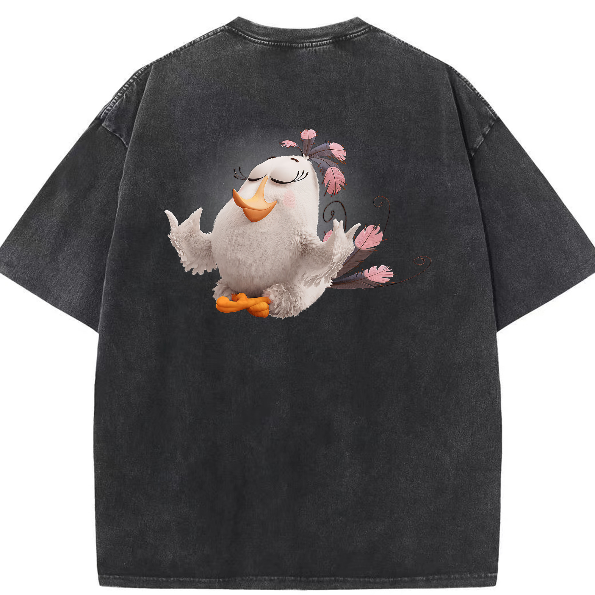 （画像用） Angry Birds アングリーバード 綿100% ヴィンテージ風 半袖Tシャツ（背面プリント）