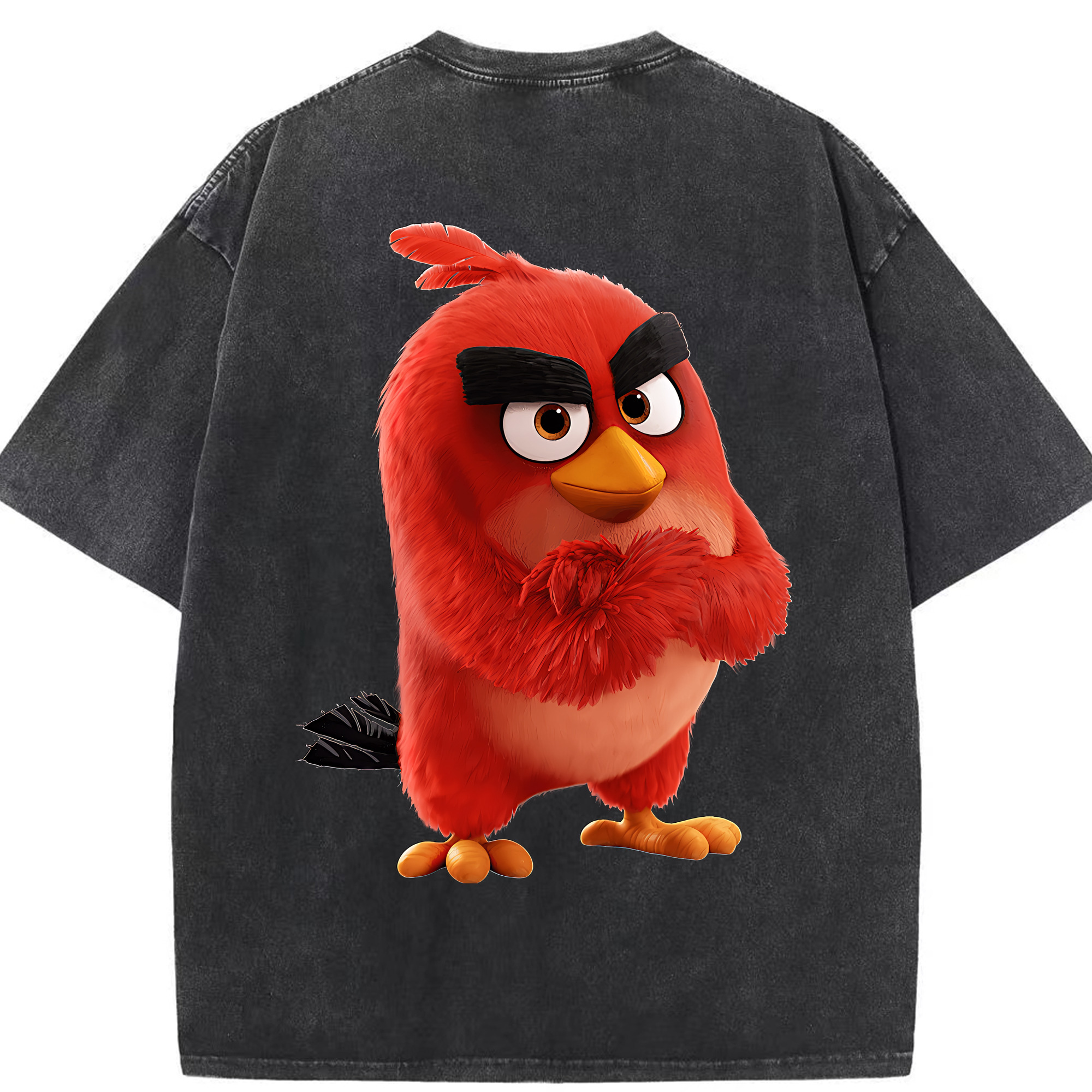 （画像用） Angry Birds アングリーバード 綿100% ヴィンテージ風 半袖Tシャツ（背面プリント）