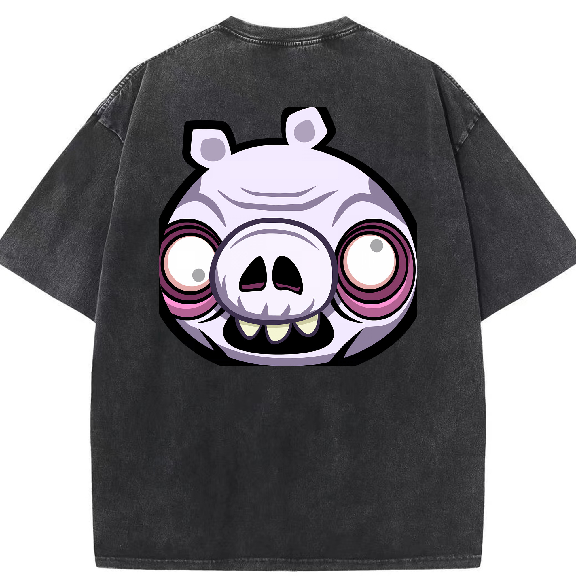 （画像用） Angry Birds アングリーバード 綿100% ヴィンテージ風 半袖Tシャツ（背面プリント）