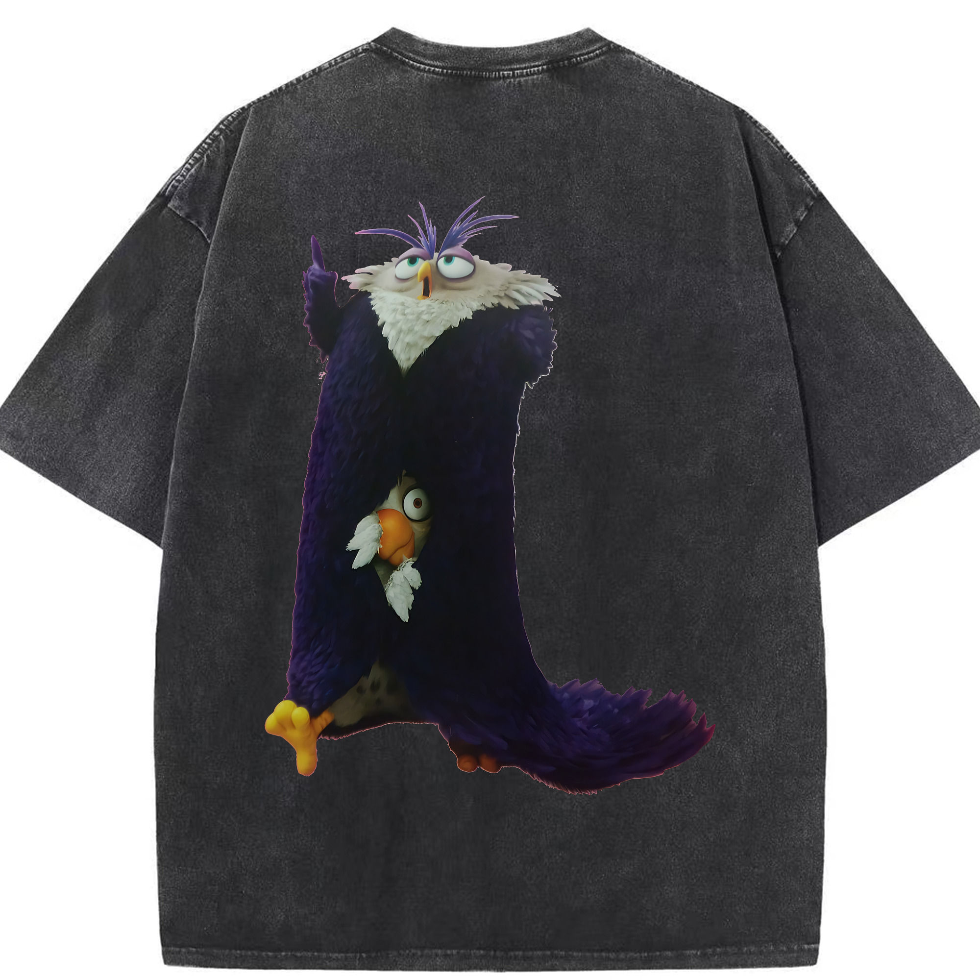 （画像用） Angry Birds アングリーバード 綿100% ヴィンテージ風 半袖Tシャツ（背面プリント）