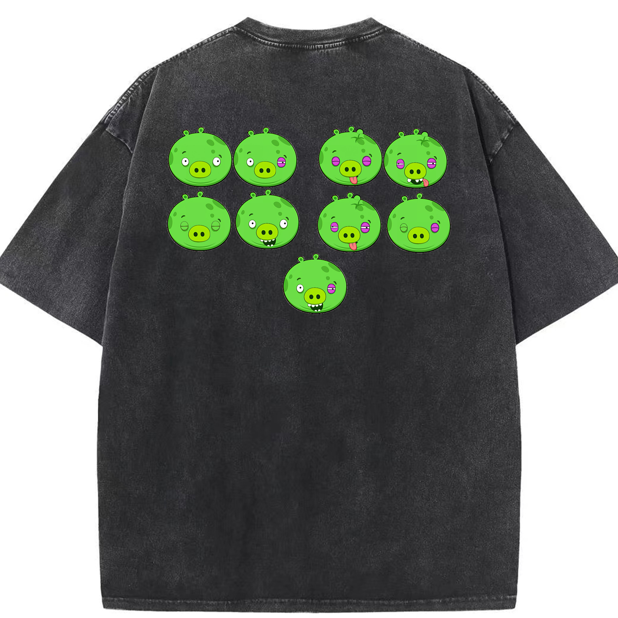 （画像用） Angry Birds アングリーバード 綿100% ヴィンテージ風 半袖Tシャツ（背面プリント）