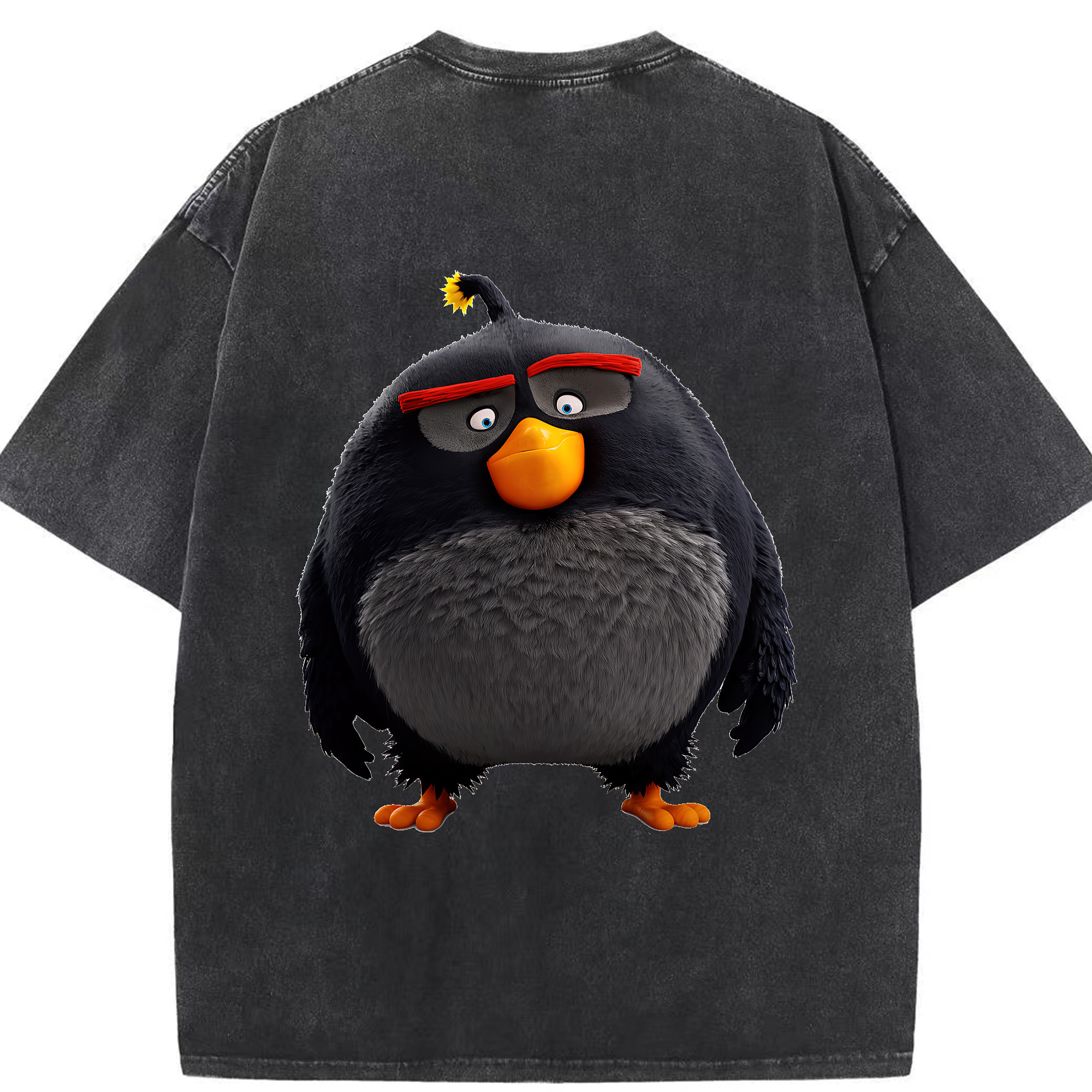 （画像用） Angry Birds アングリーバード 綿100% ヴィンテージ風 半袖Tシャツ（背面プリント）