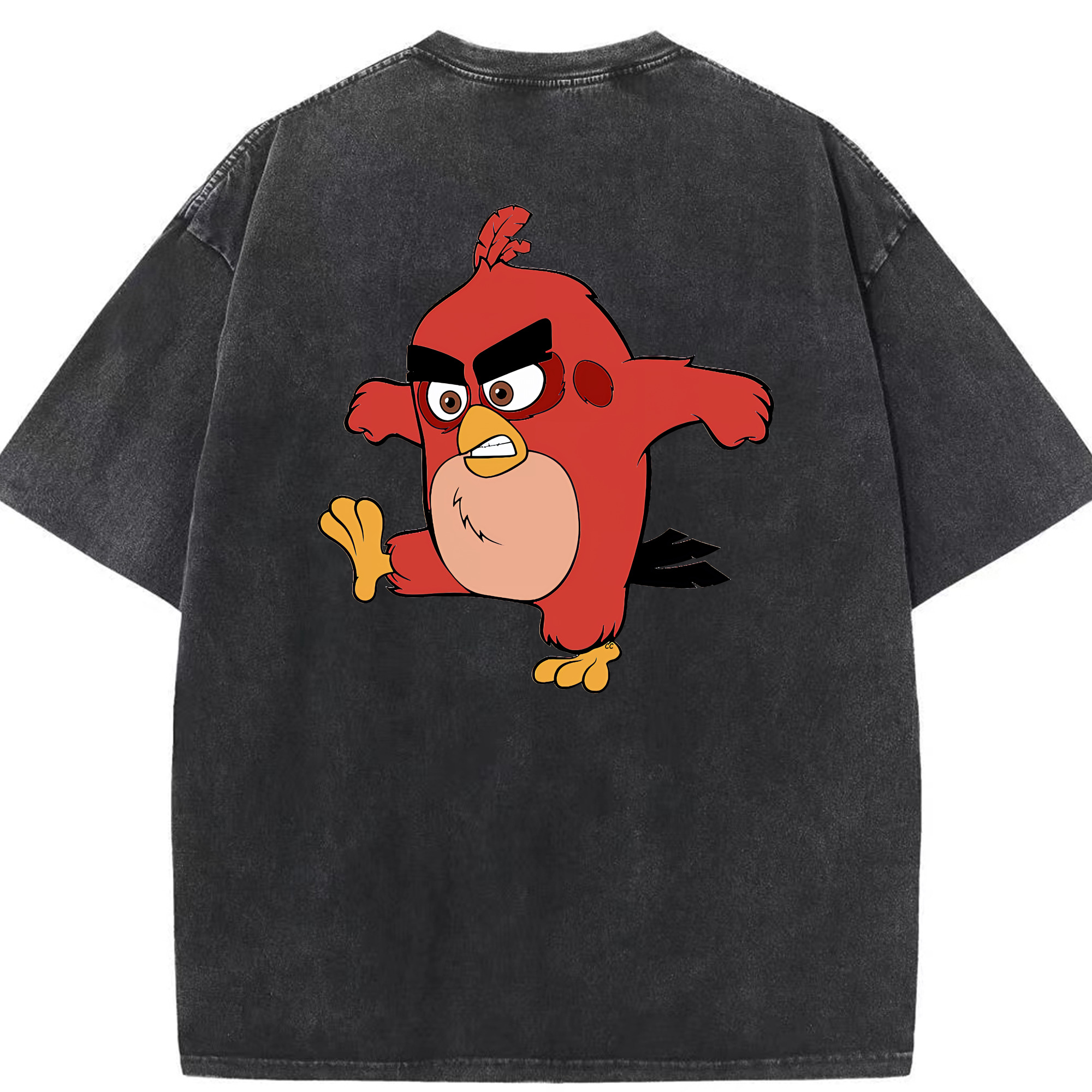 （画像用） Angry Birds アングリーバード 綿100% ヴィンテージ風 半袖Tシャツ（背面プリント）