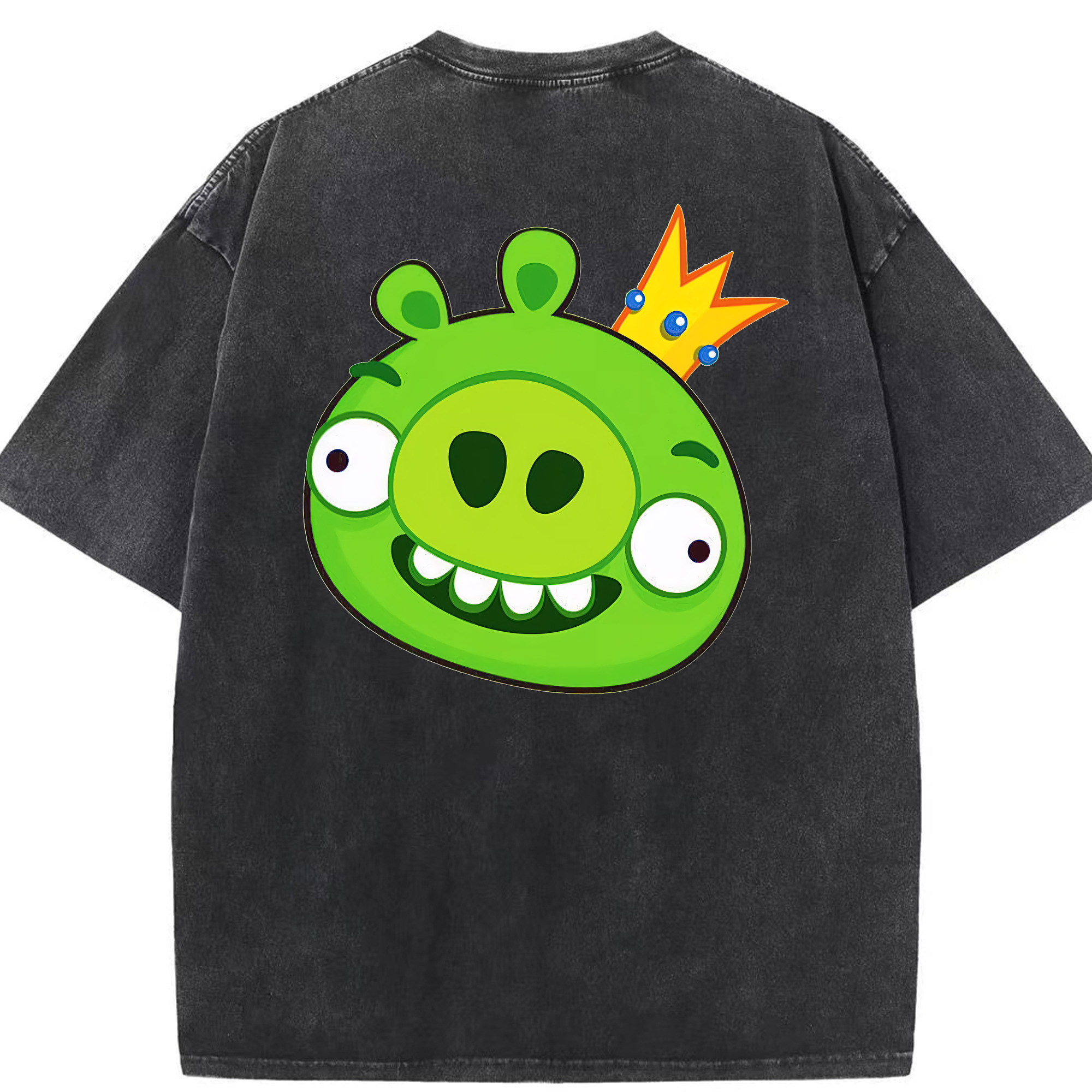 （画像用） Angry Birds アングリーバード 綿100% ヴィンテージ風 半袖Tシャツ（背面プリント）