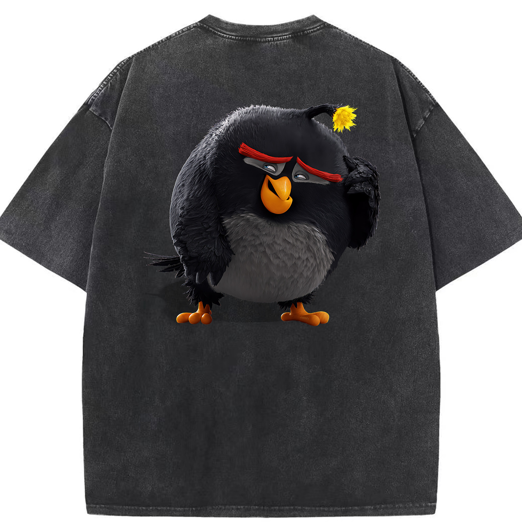 （画像用） Angry Birds アングリーバード 綿100% ヴィンテージ風 半袖Tシャツ（背面プリント）