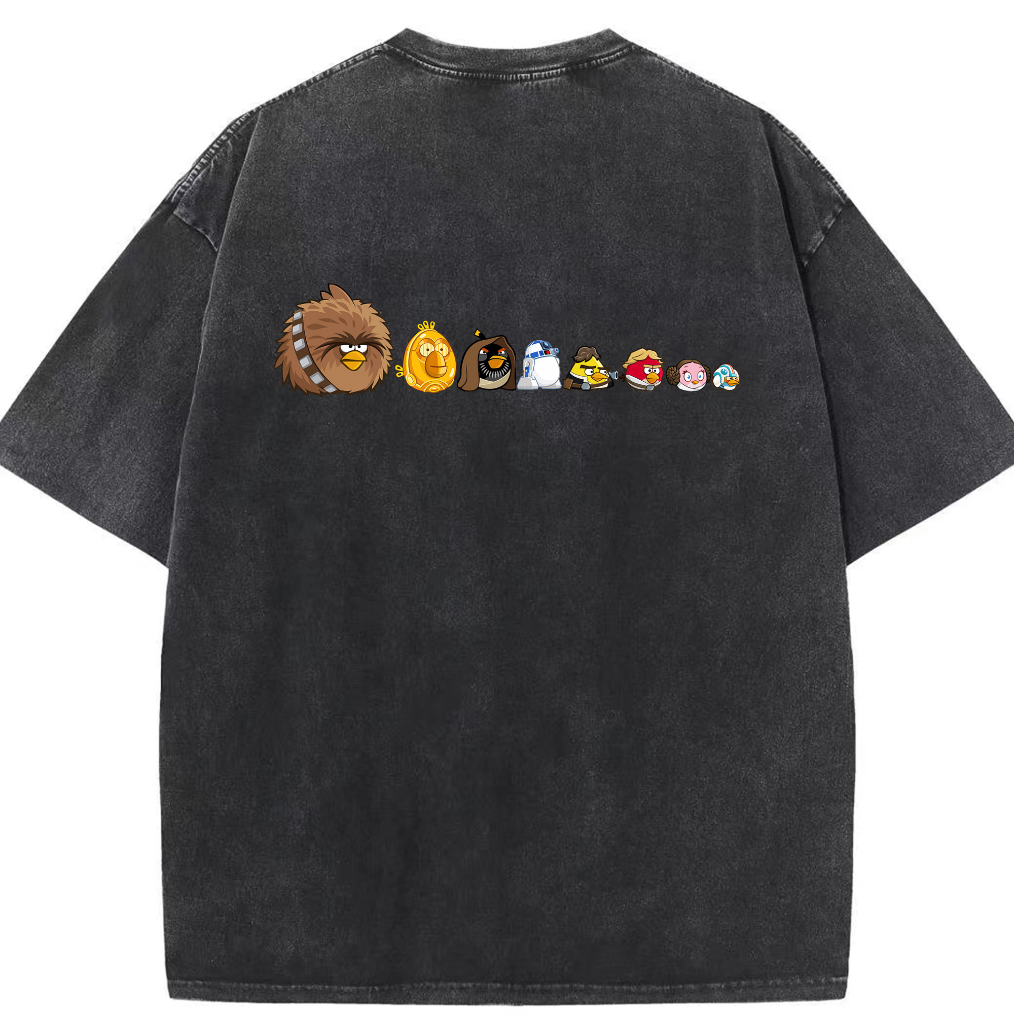 （画像用） Angry Birds アングリーバード 綿100% ヴィンテージ風 半袖Tシャツ（背面プリント）