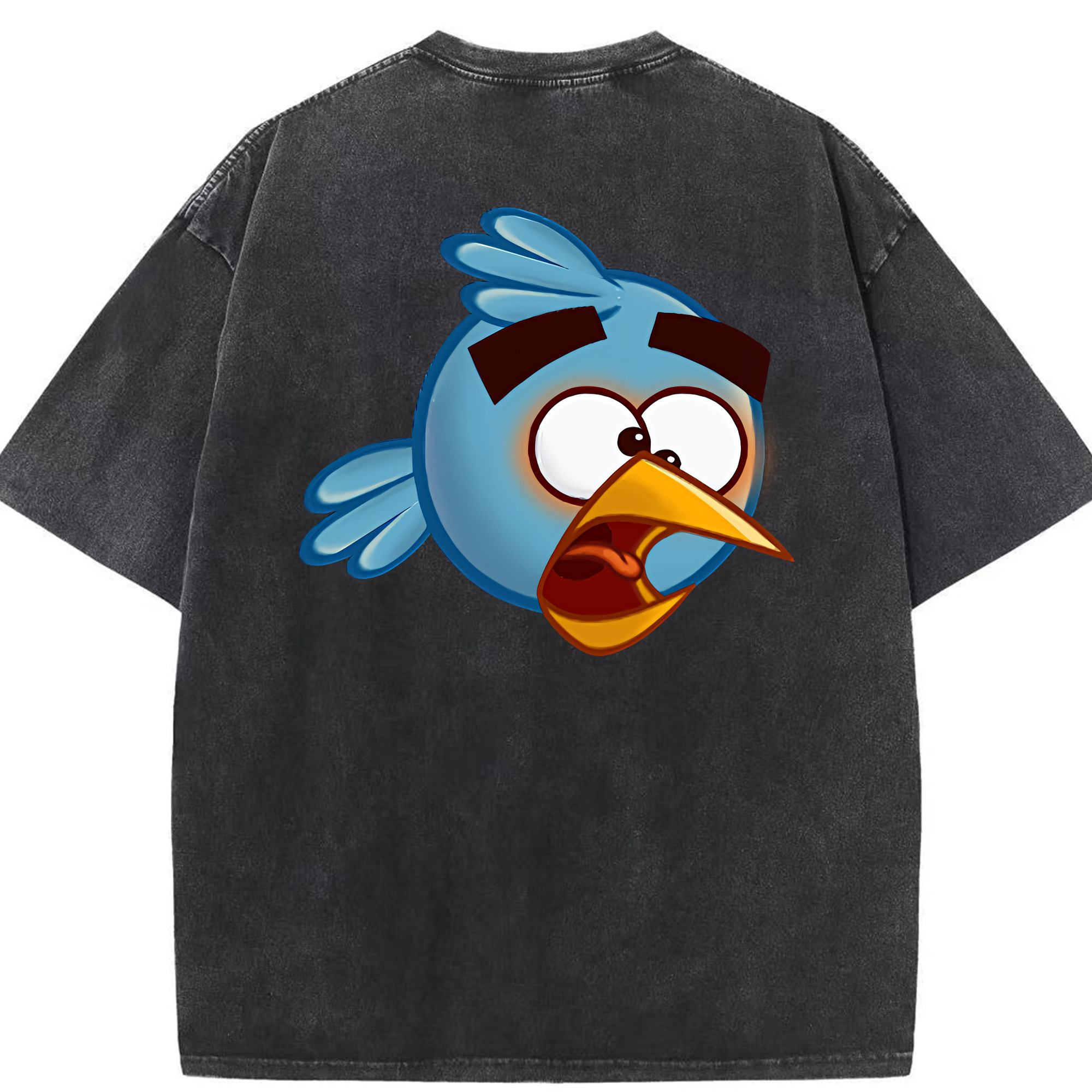 （画像用） Angry Birds アングリーバード 綿100% ヴィンテージ風 半袖Tシャツ（背面プリント）