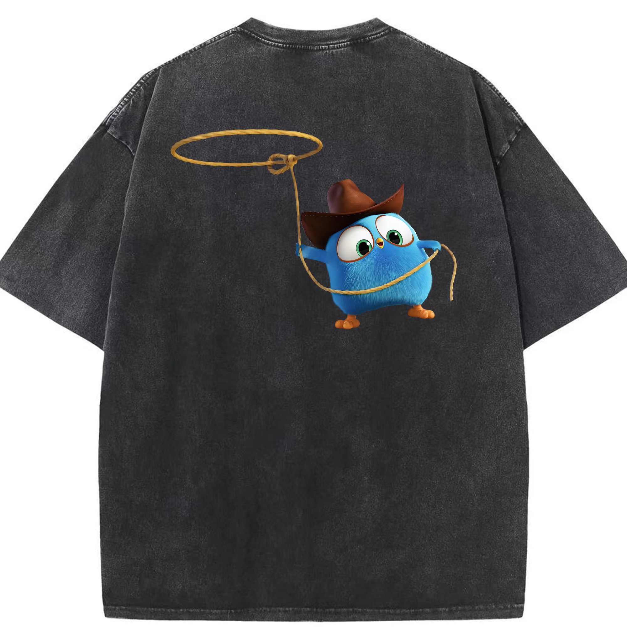 （画像用） Angry Birds アングリーバード 綿100% ヴィンテージ風 半袖Tシャツ（背面プリント）