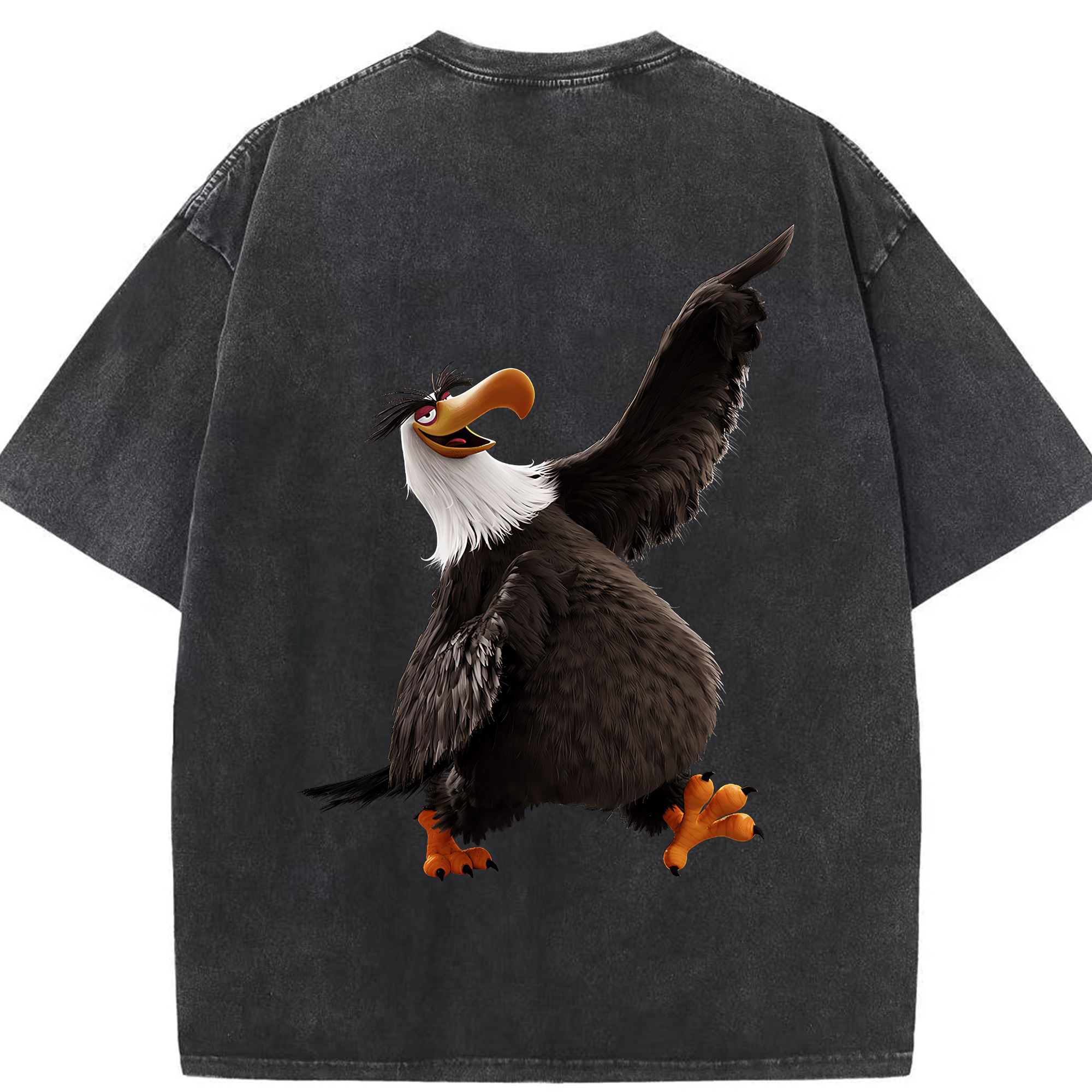 （画像用） Angry Birds アングリーバード 綿100% ヴィンテージ風 半袖Tシャツ（背面プリント）
