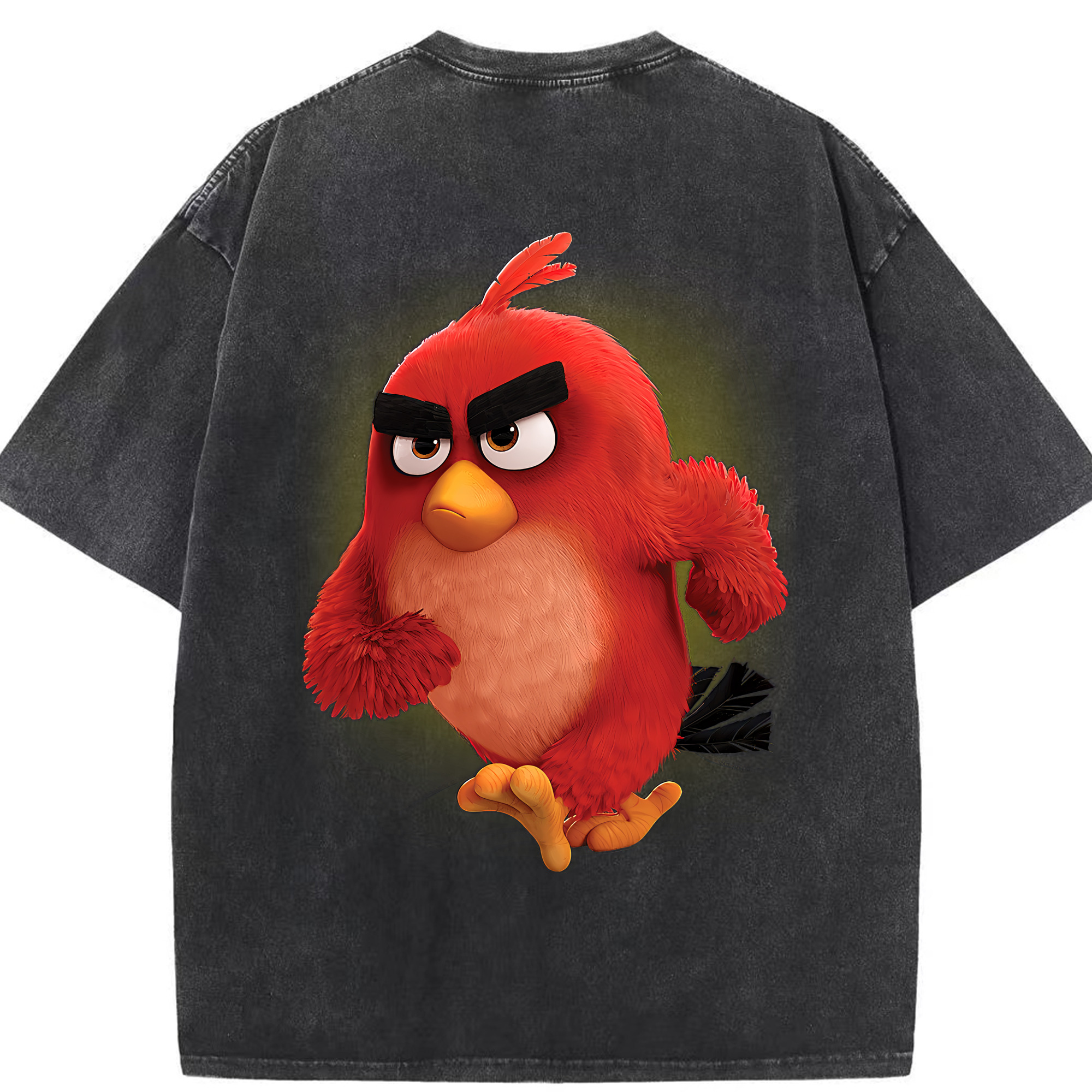 （画像用） Angry Birds アングリーバード 綿100% ヴィンテージ風 半袖Tシャツ（背面プリント）